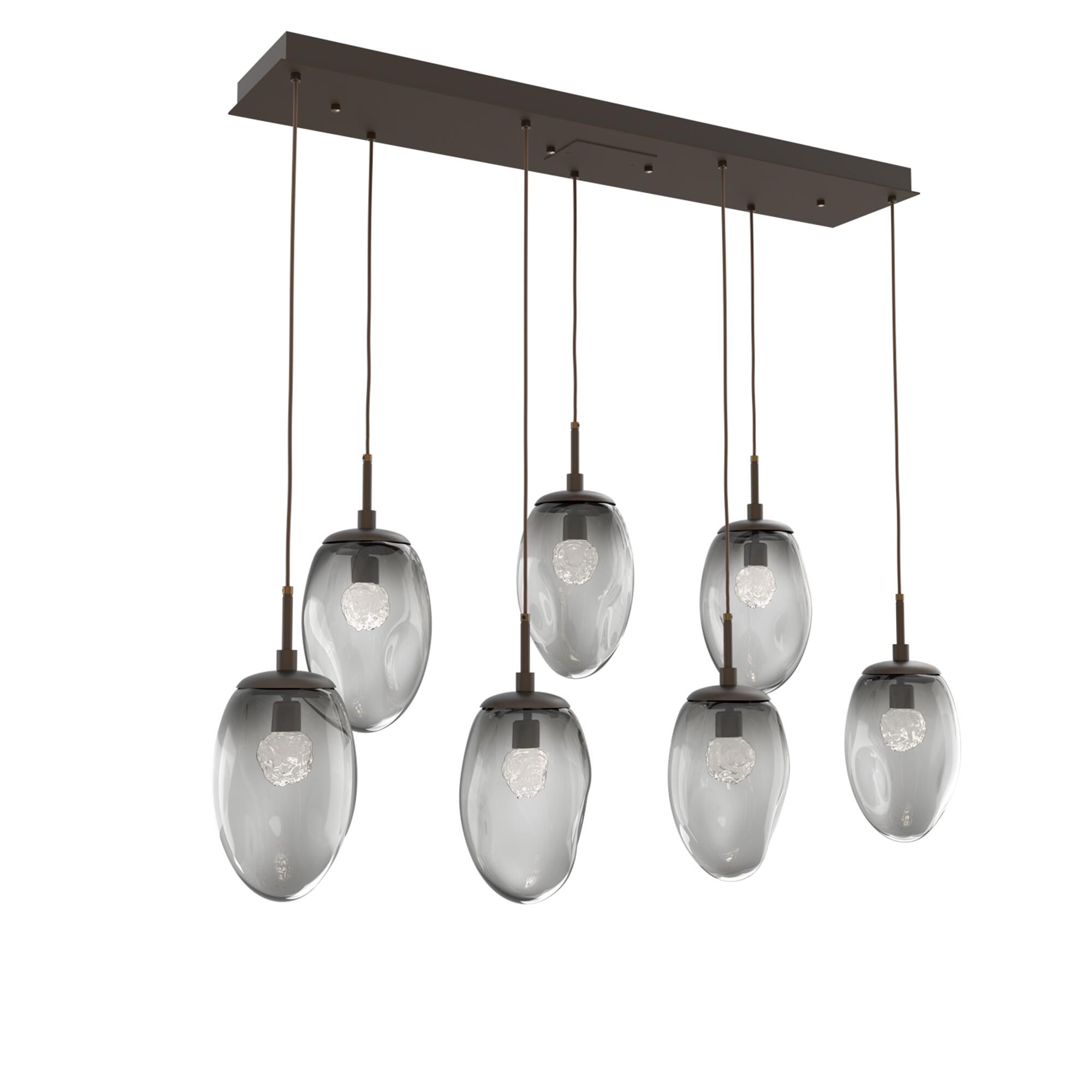 Shown in Flat Bronze finish and Floret Inner Smoke Outer glass
