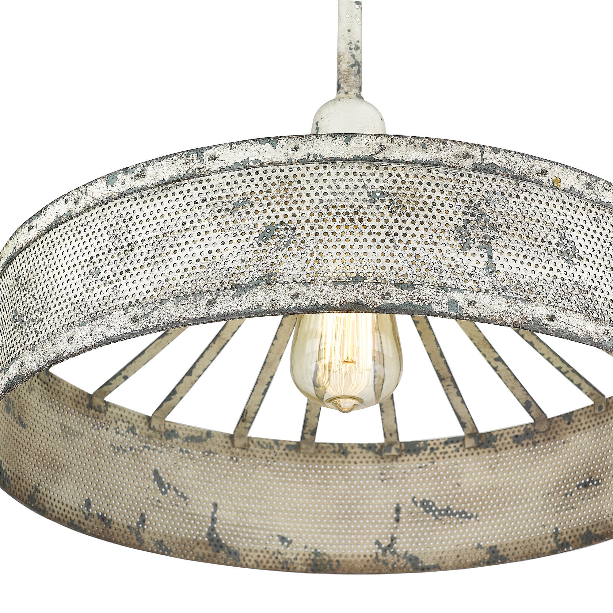 Shown in Aged Ivory finish and Aged Ivory glass and Aged Ivory, Bowl Shaped Metal shade