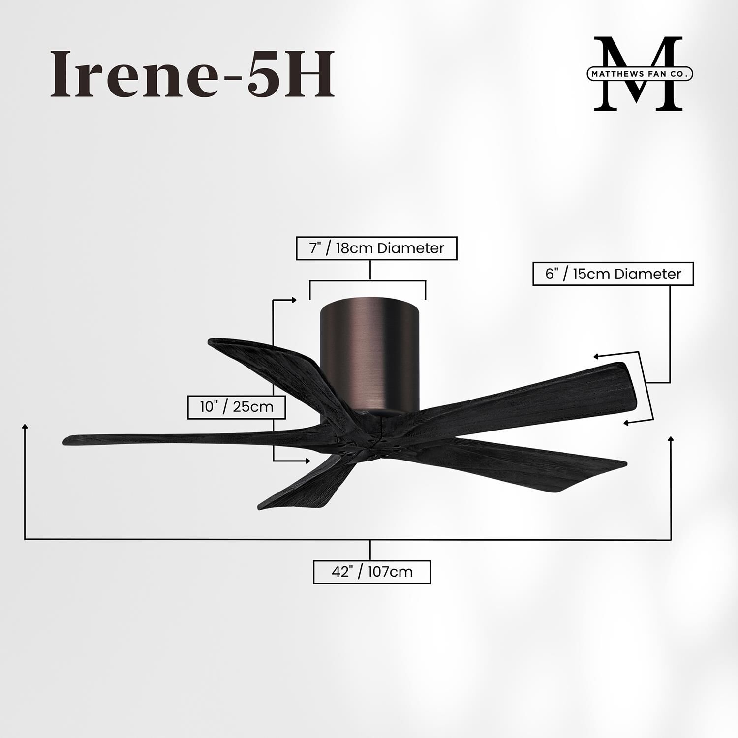 Irene 42 Inch Flush Mount Fan by Matthews Fan Company