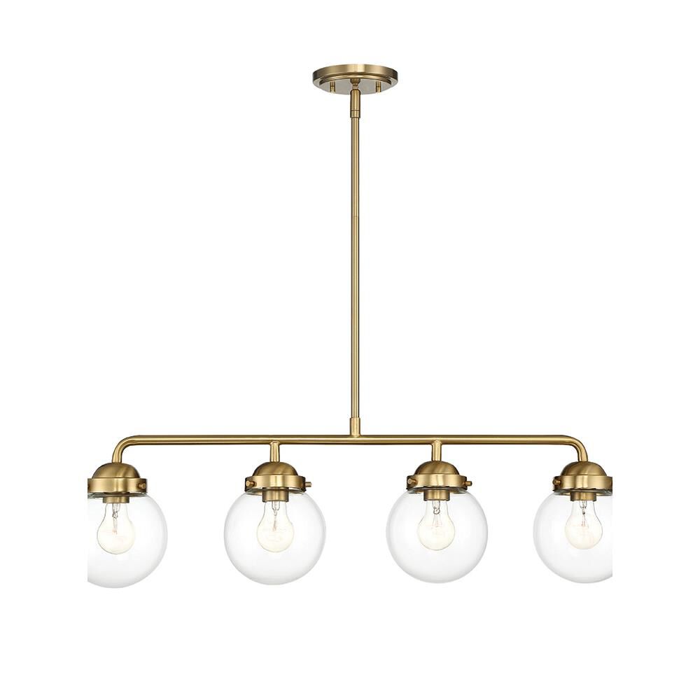 Shown in Brushed Gold finish and Clear glass and Clear Glass shade