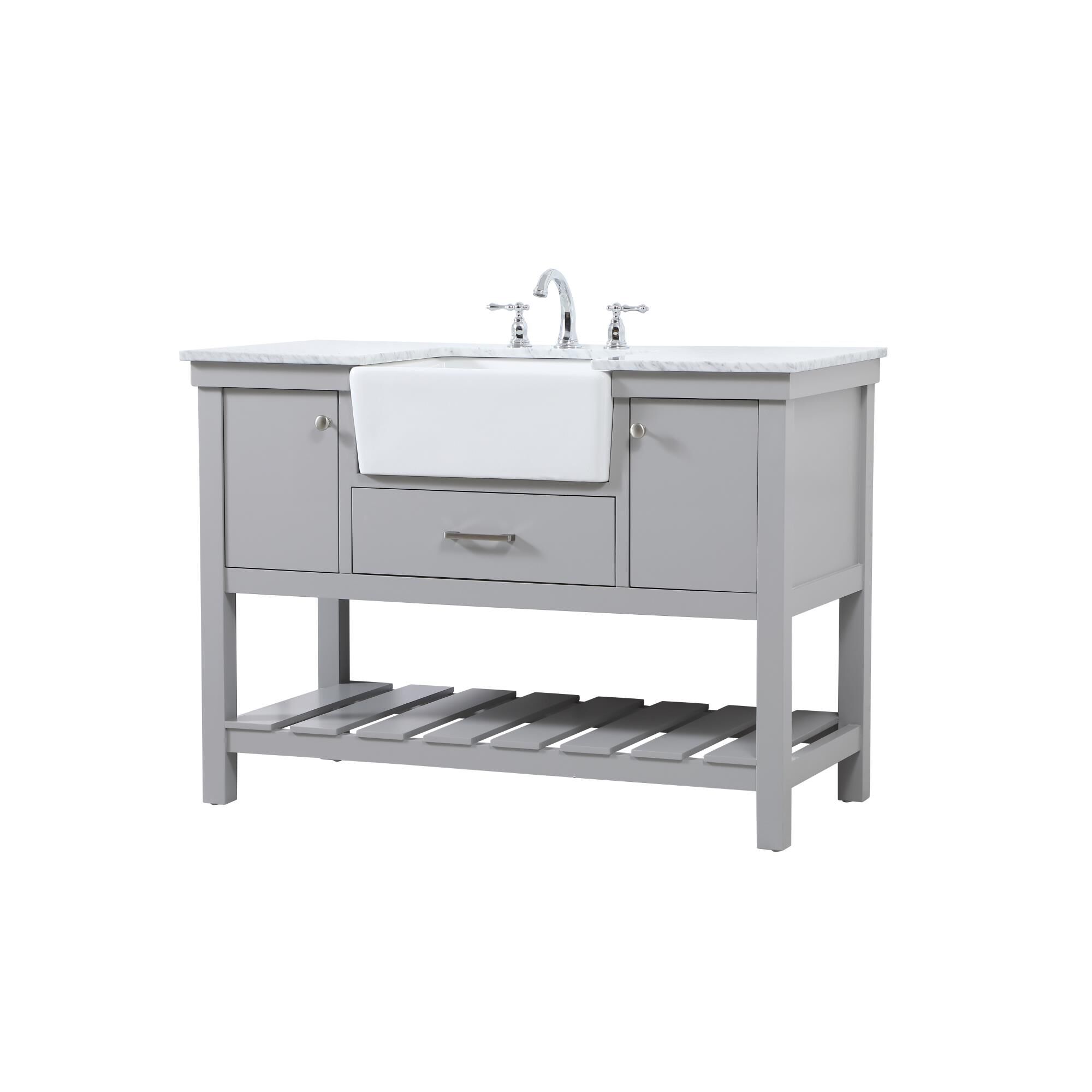 Shown in Grey finish and Without Backsplash accent