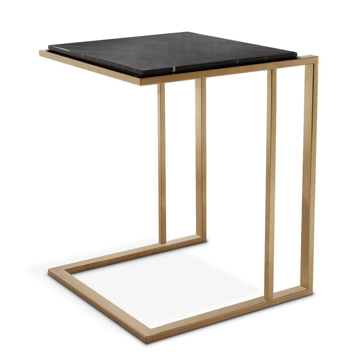 Shown in Brushed Brass Finish | Black Marble finish