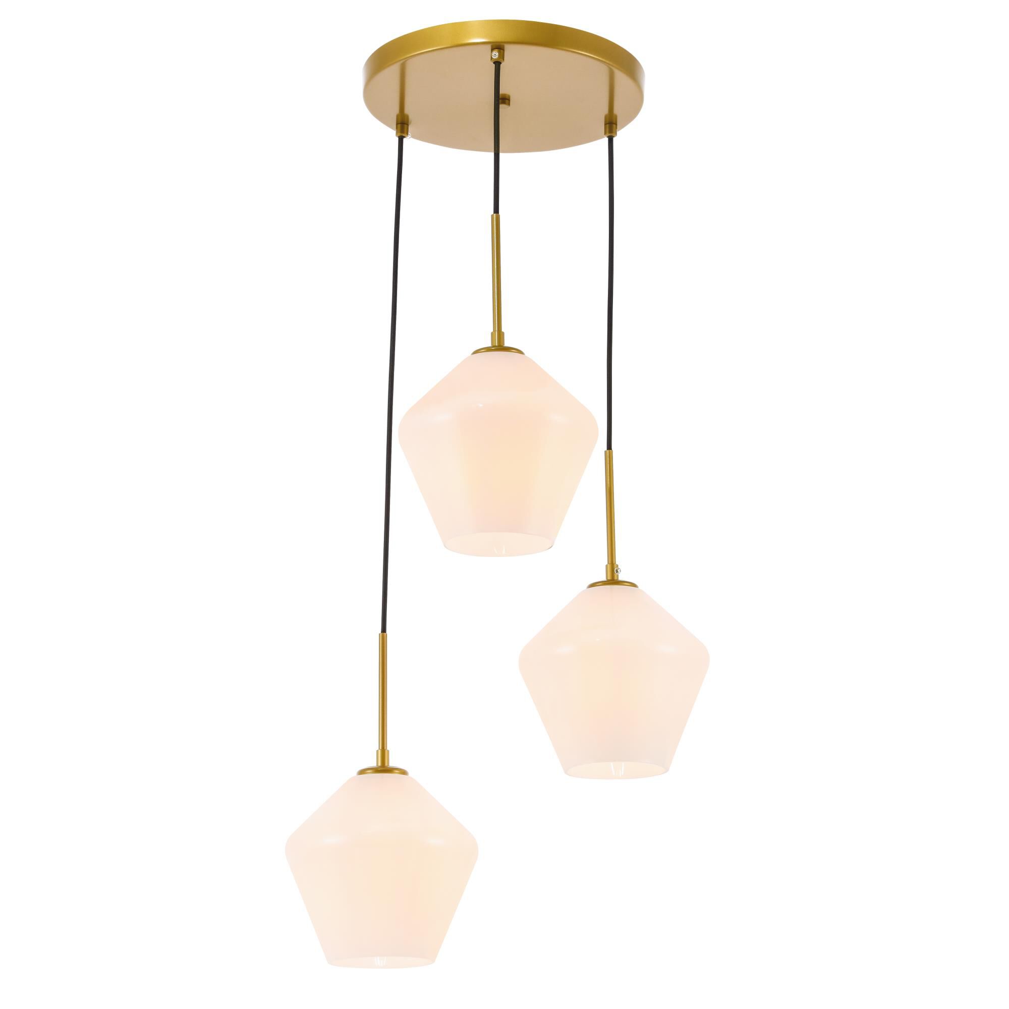Gene 18 Inch 3 Light Multi Light Pendant by Elegant Lighting