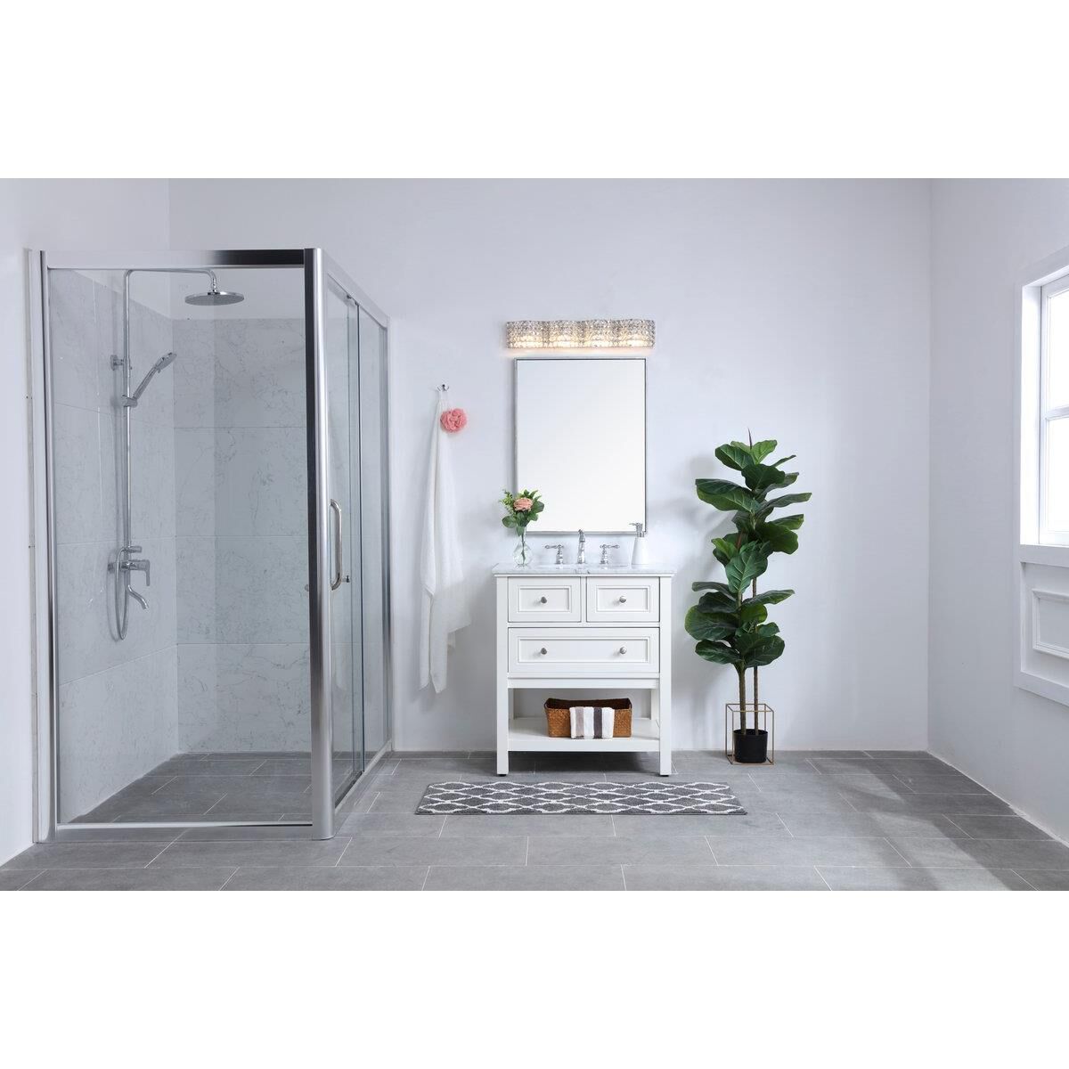 Shown in Chrome finish and Clear Royal Cut crystal