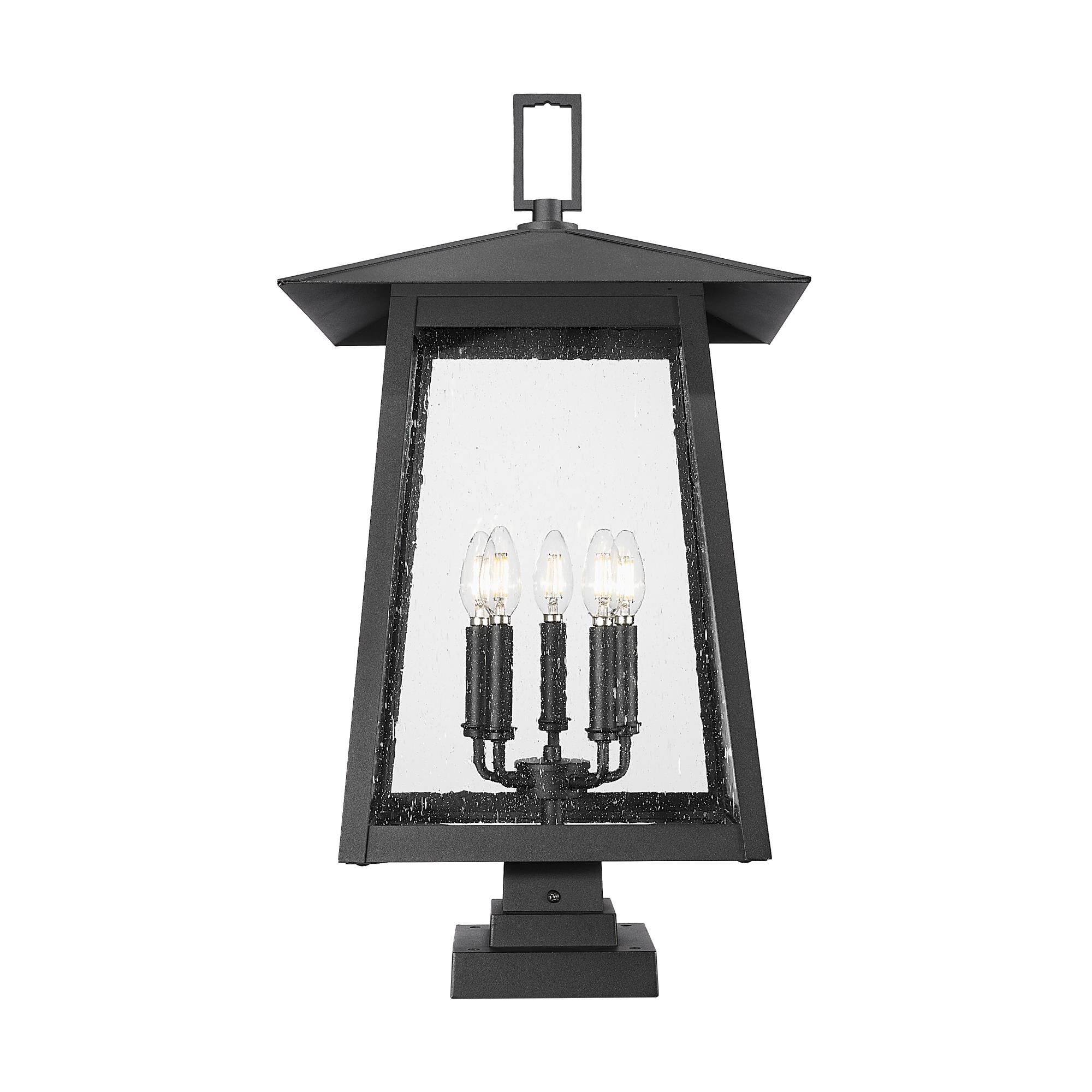 Shown in Black finish and Clear Seedy glass and Clear Seedy shade