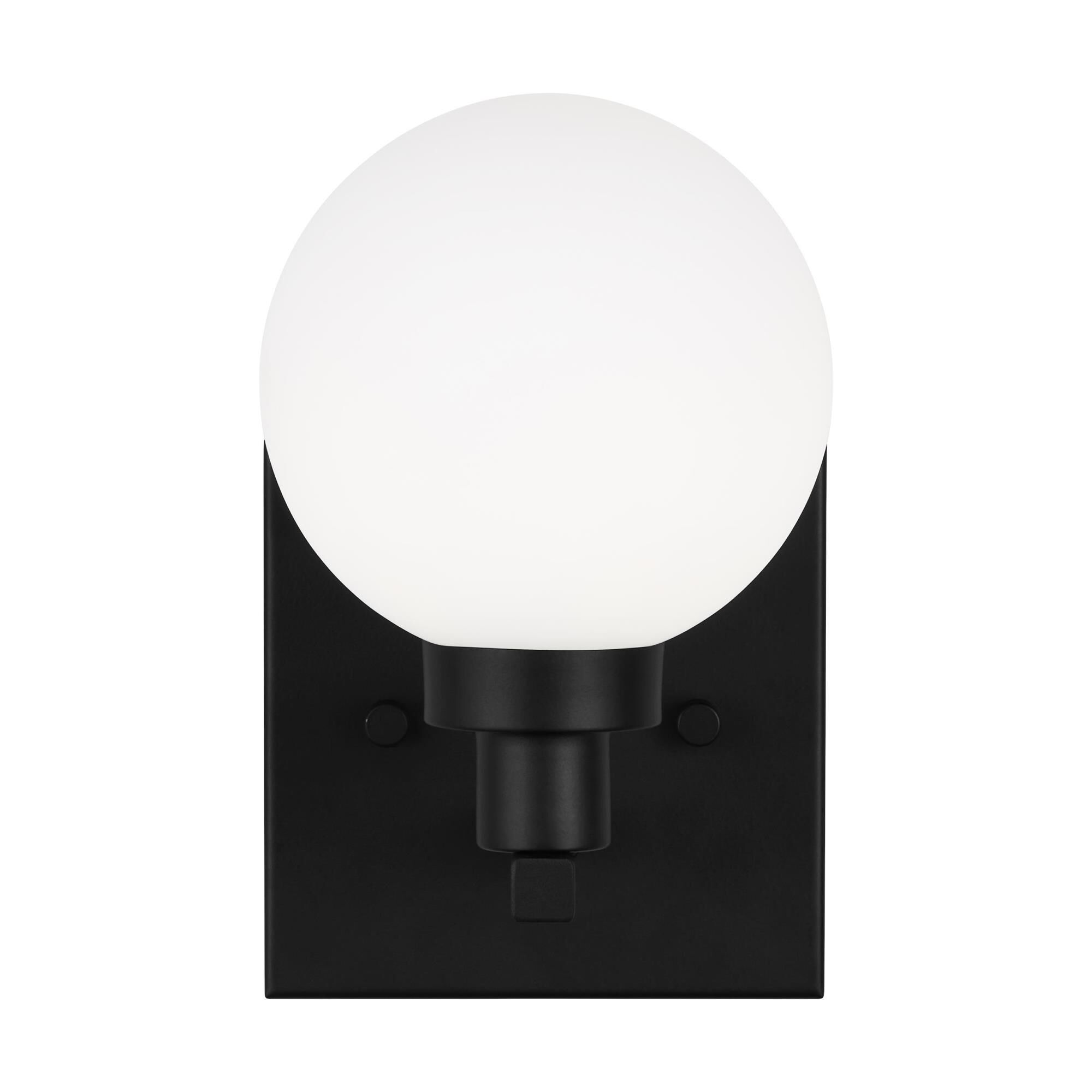Shown in Midnight Black finish and Milk glass and Milk Glass shade