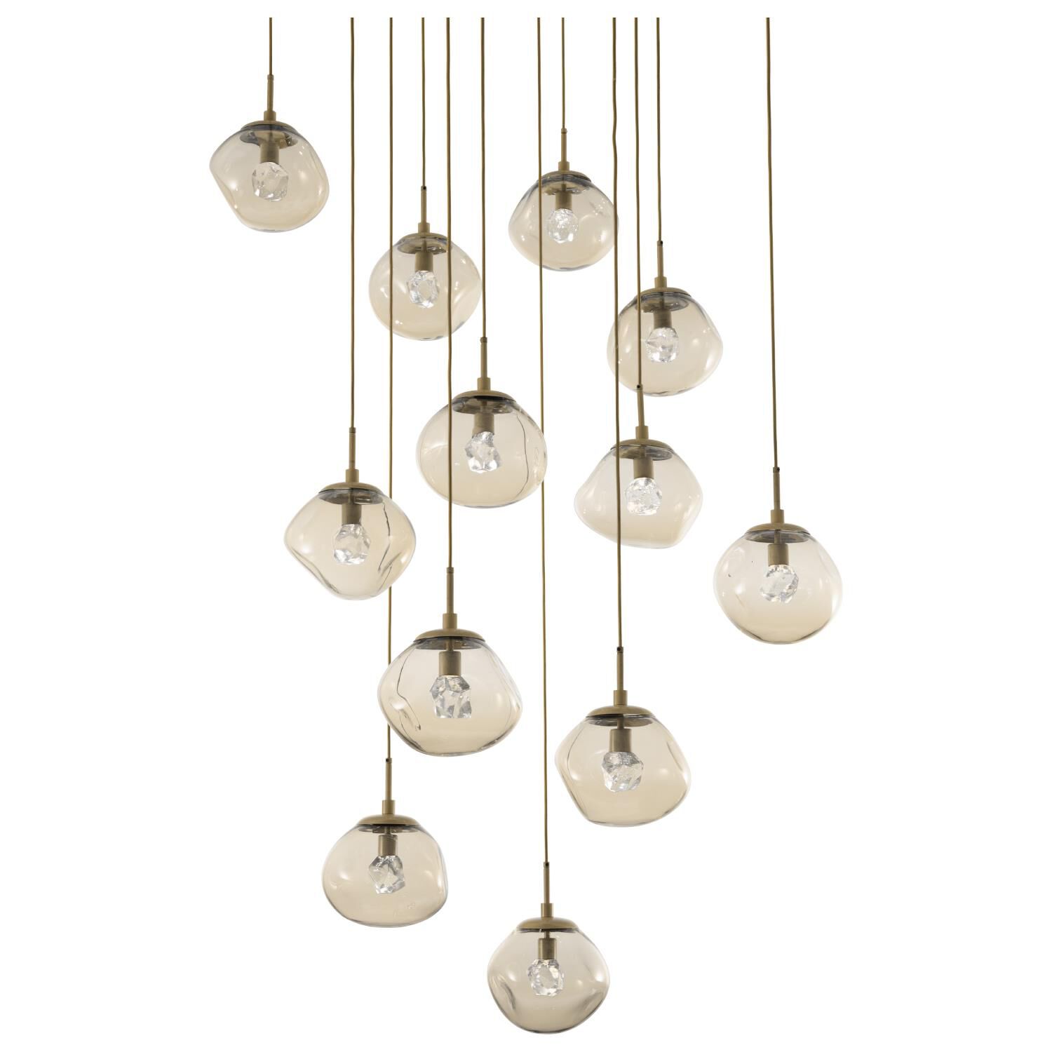 Shown in Gilded Brass finish and Zircon Inner Amber Outer glass