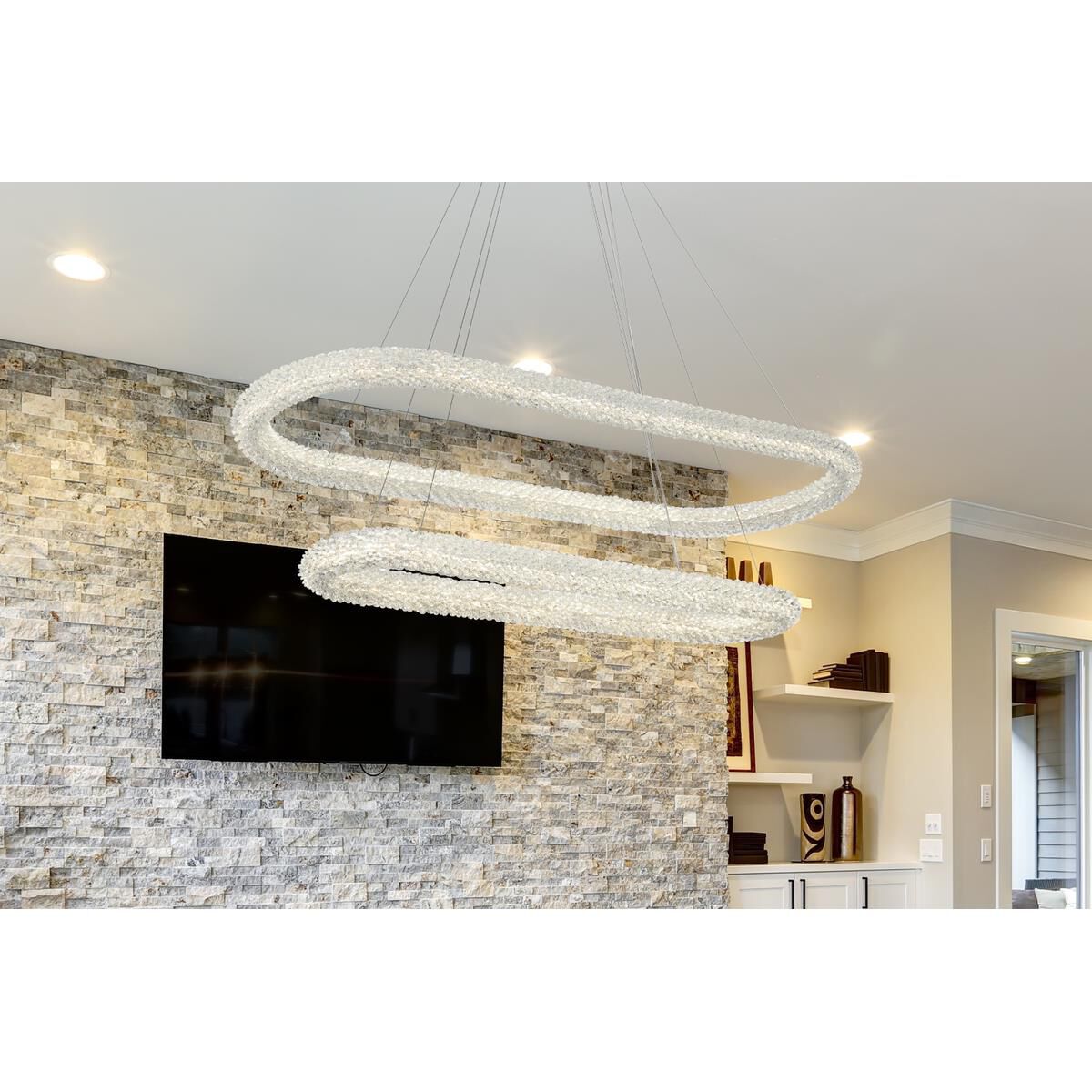 Shown in Satin Gold finish and Clear Royal Cut crystal