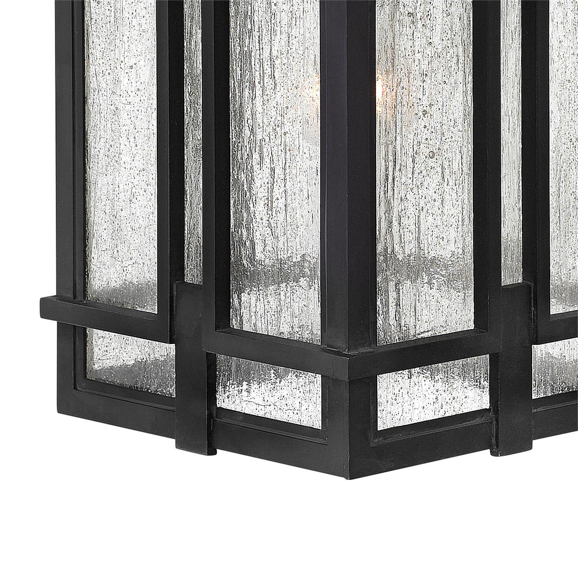 Shown in Museum Black finish and Clear Seedy glass