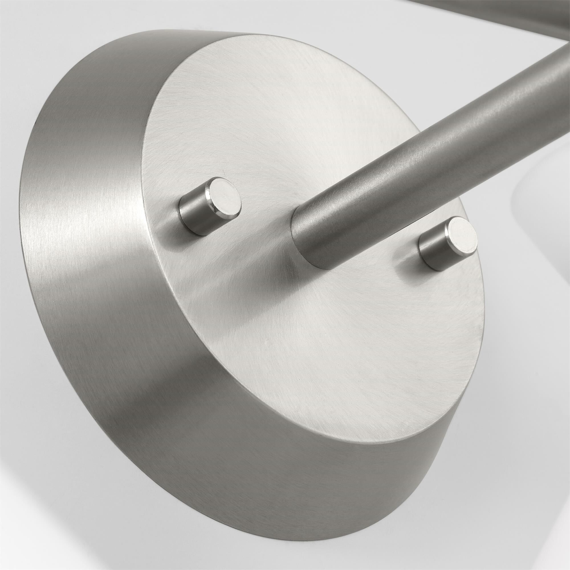 Shown in Brushed Steel finish and Etched White Glass s shade