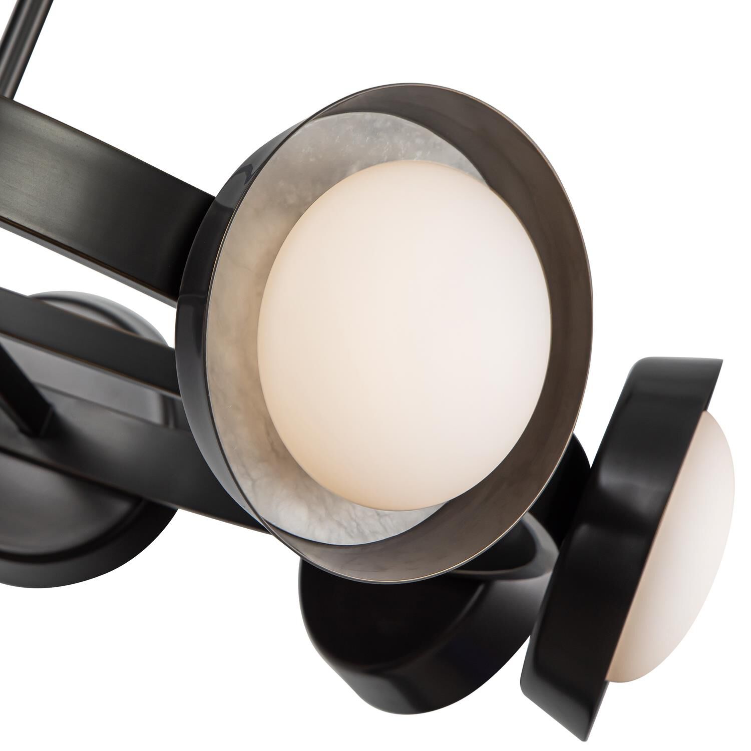 Shown in Urban Bronze finish and Opal glass and Steel  With Alabaster Detail shade