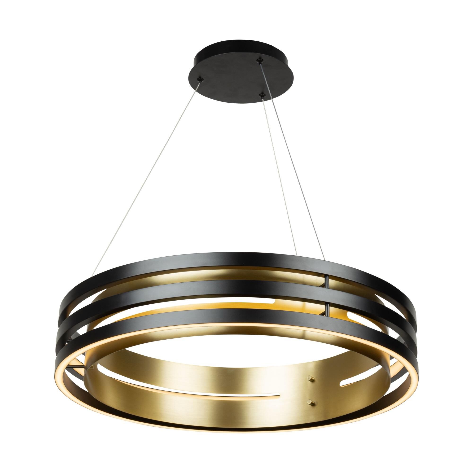 Shown in Black And Brushed Brass finish and Silicone shade