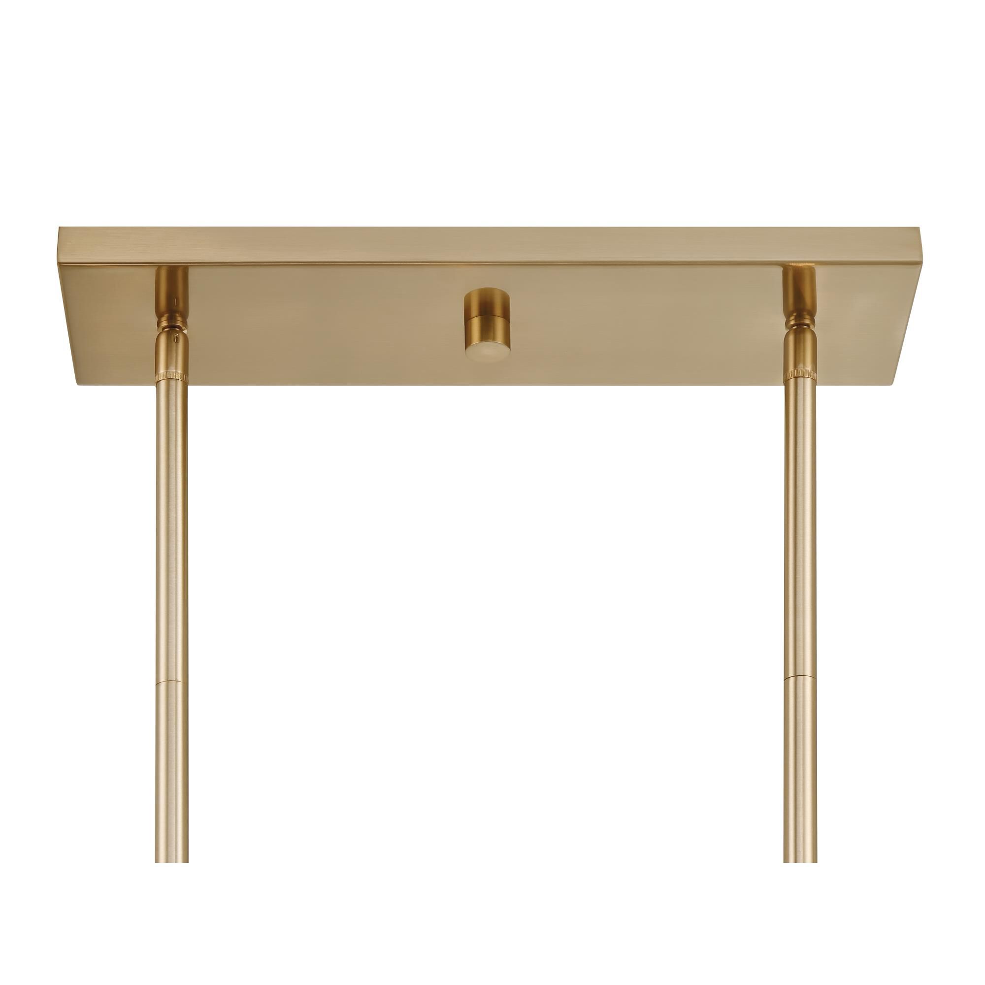 Shown in Celeste Brass finish and Alabaster White glass