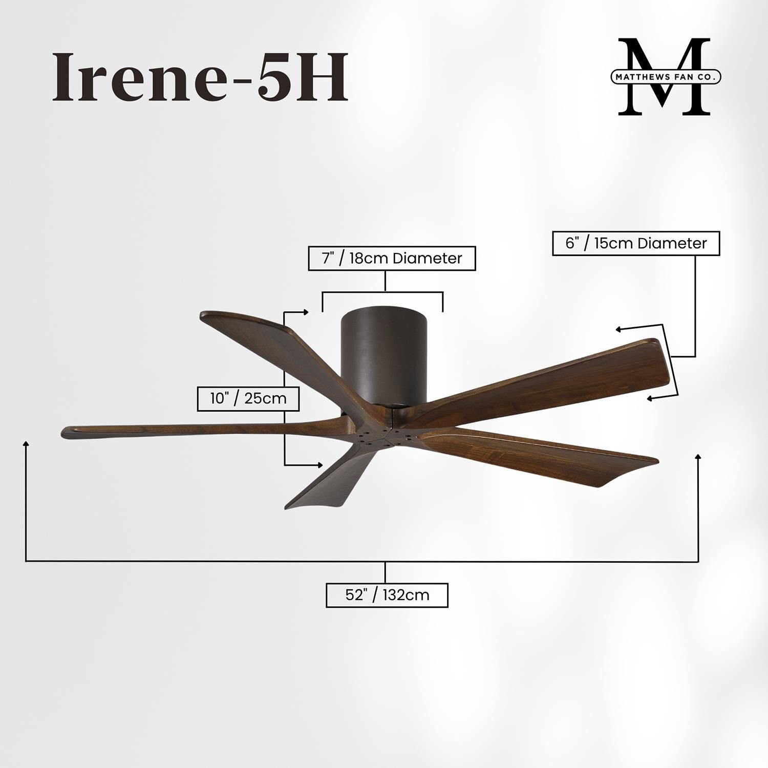 Irene 52 Inch Flush Mount Fan by Matthews Fan Company