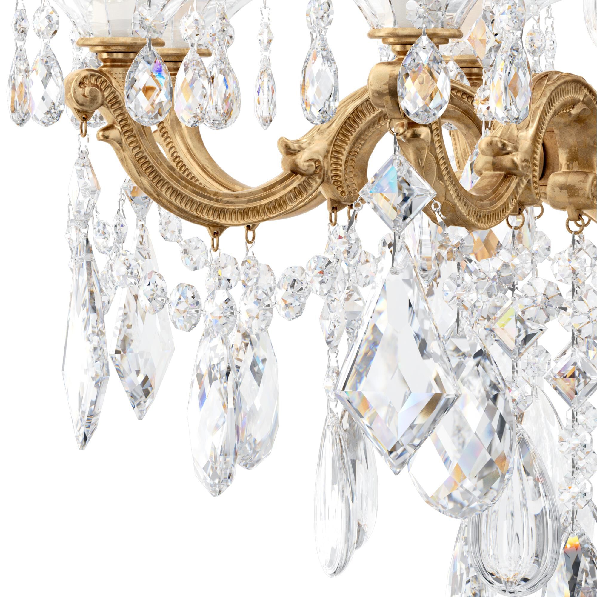 Shown in French Gold finish and Clear Heritage crystal