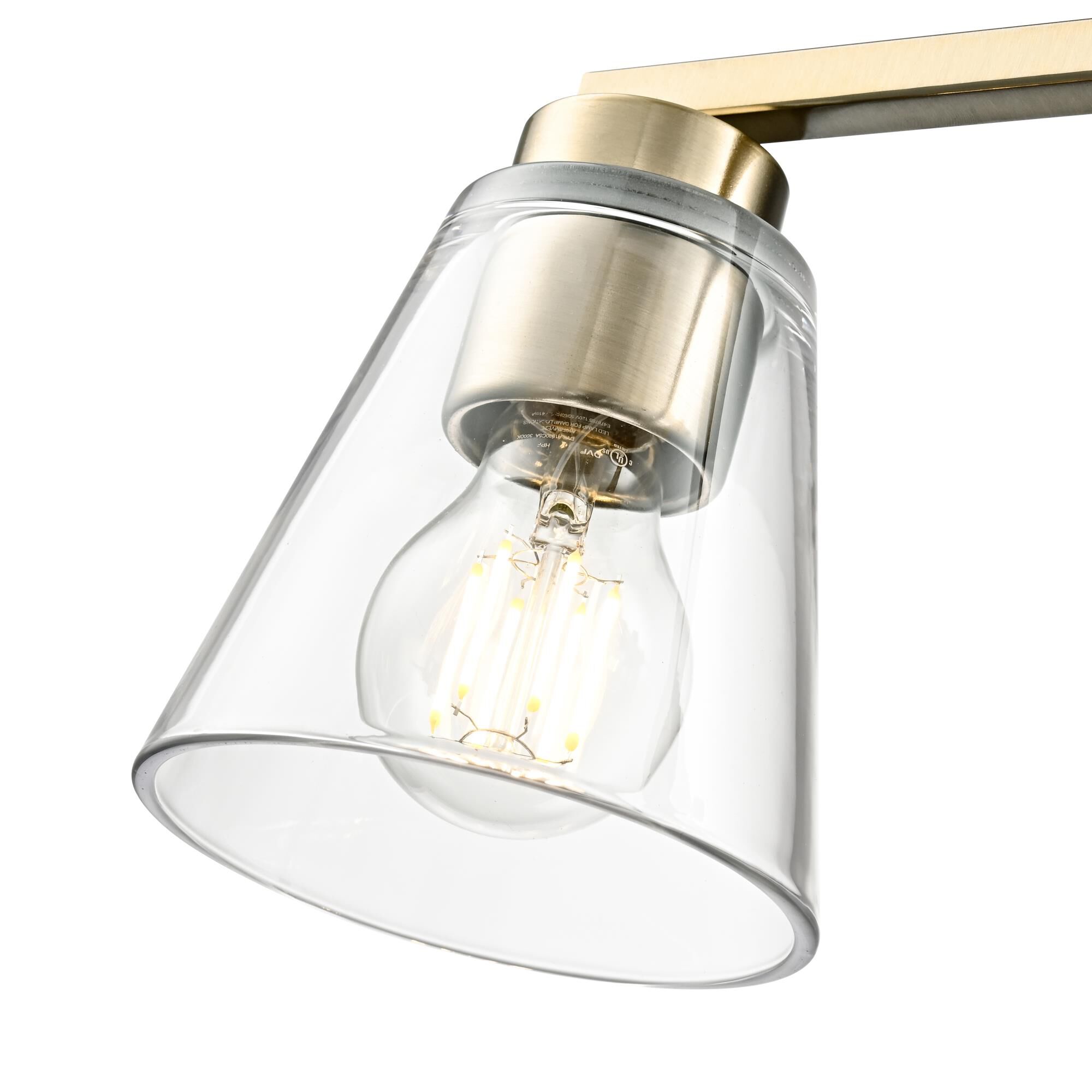 Shown in Modern Gold finish and Clear glass