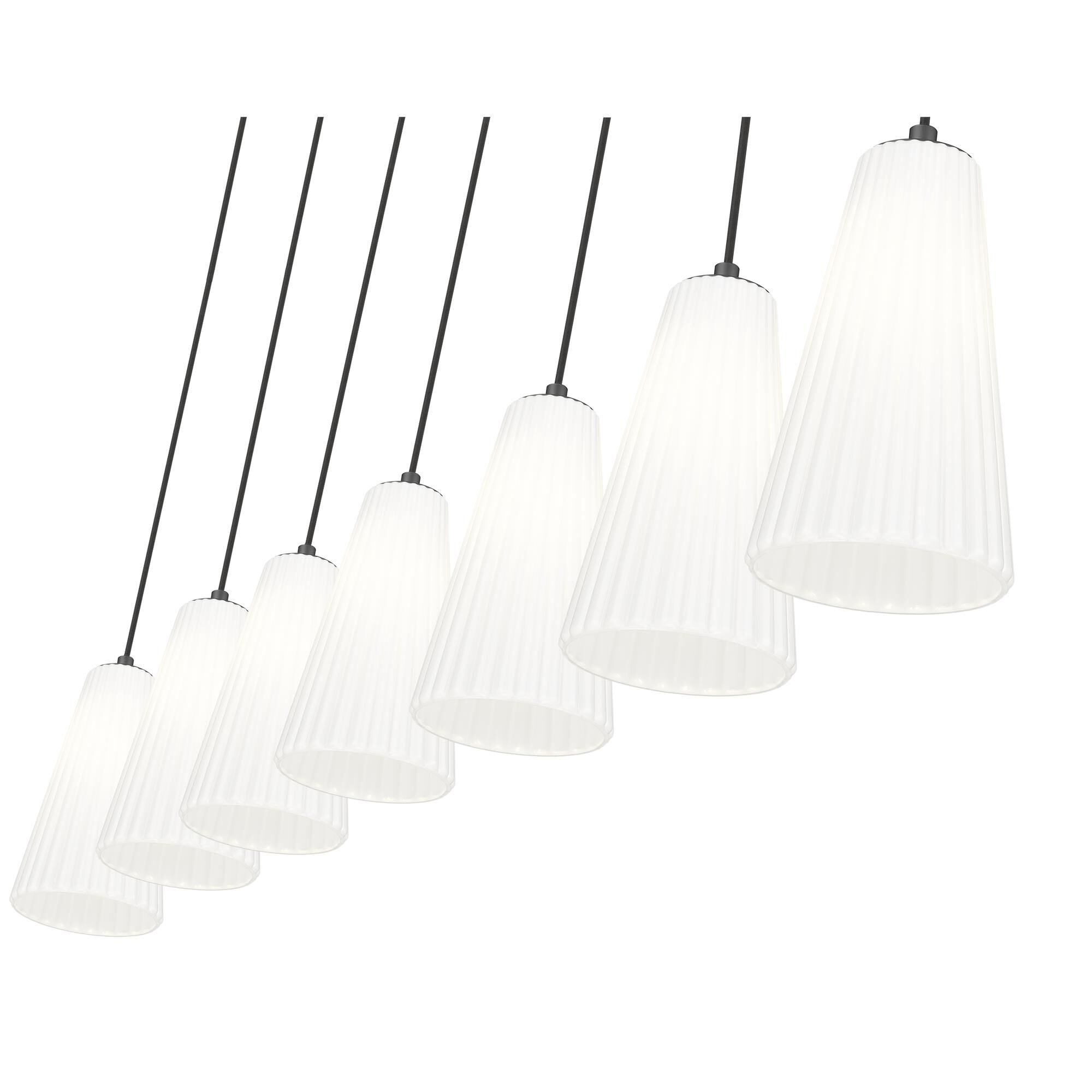 Shown in Matte Black finish and White glass and White shade
