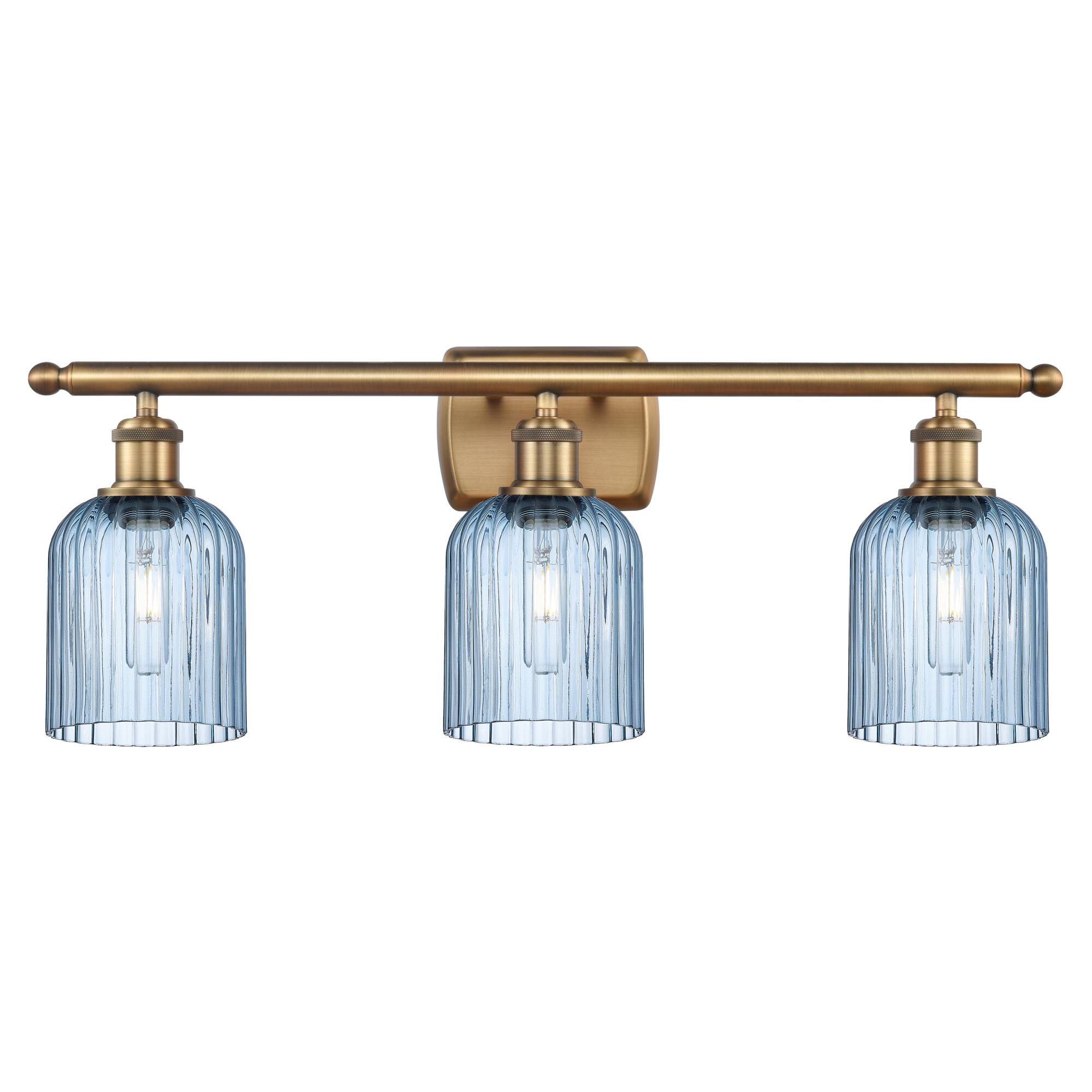 Shown in Brushed Brass finish and Princess Blue shade