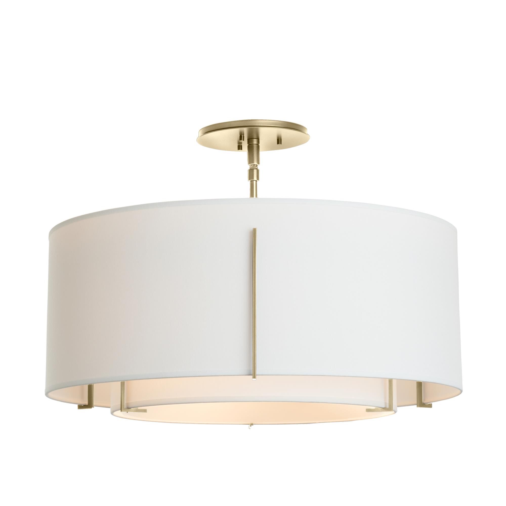 Shown in Modern Brass finish and Natural Anna Inner & Natural Anna Outer shade