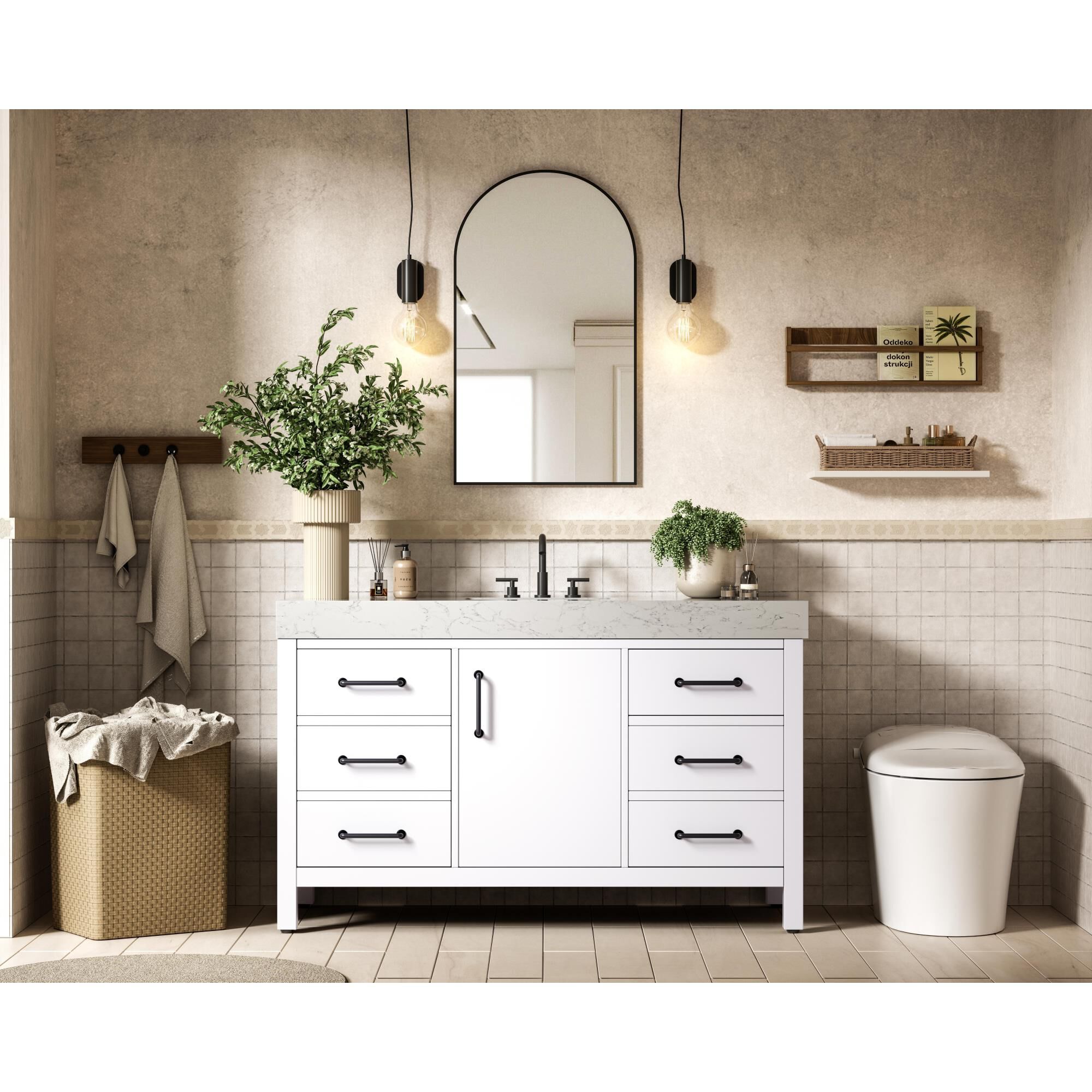 Shown in White finish