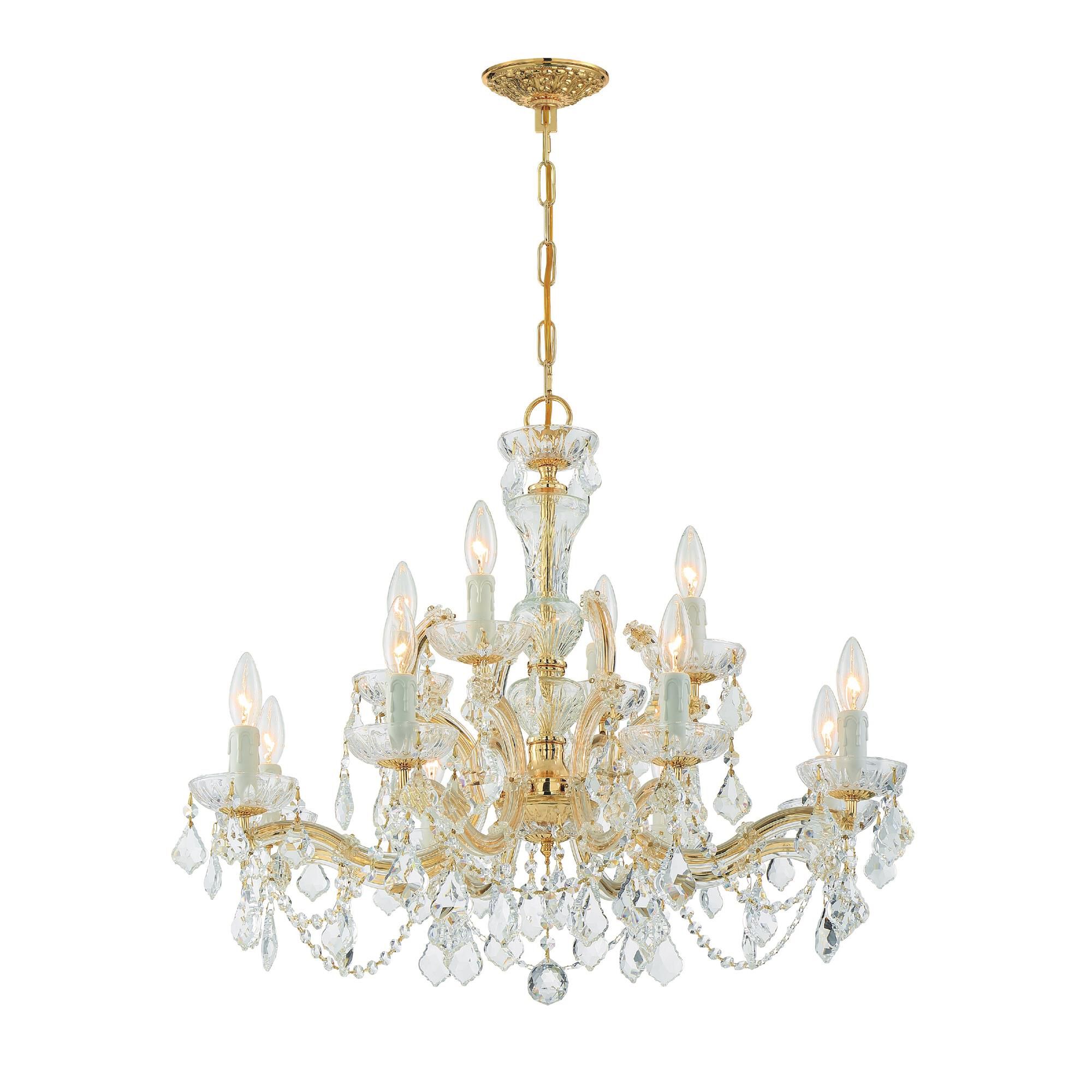 Shown in Gold finish and Clear Hand Cut crystal