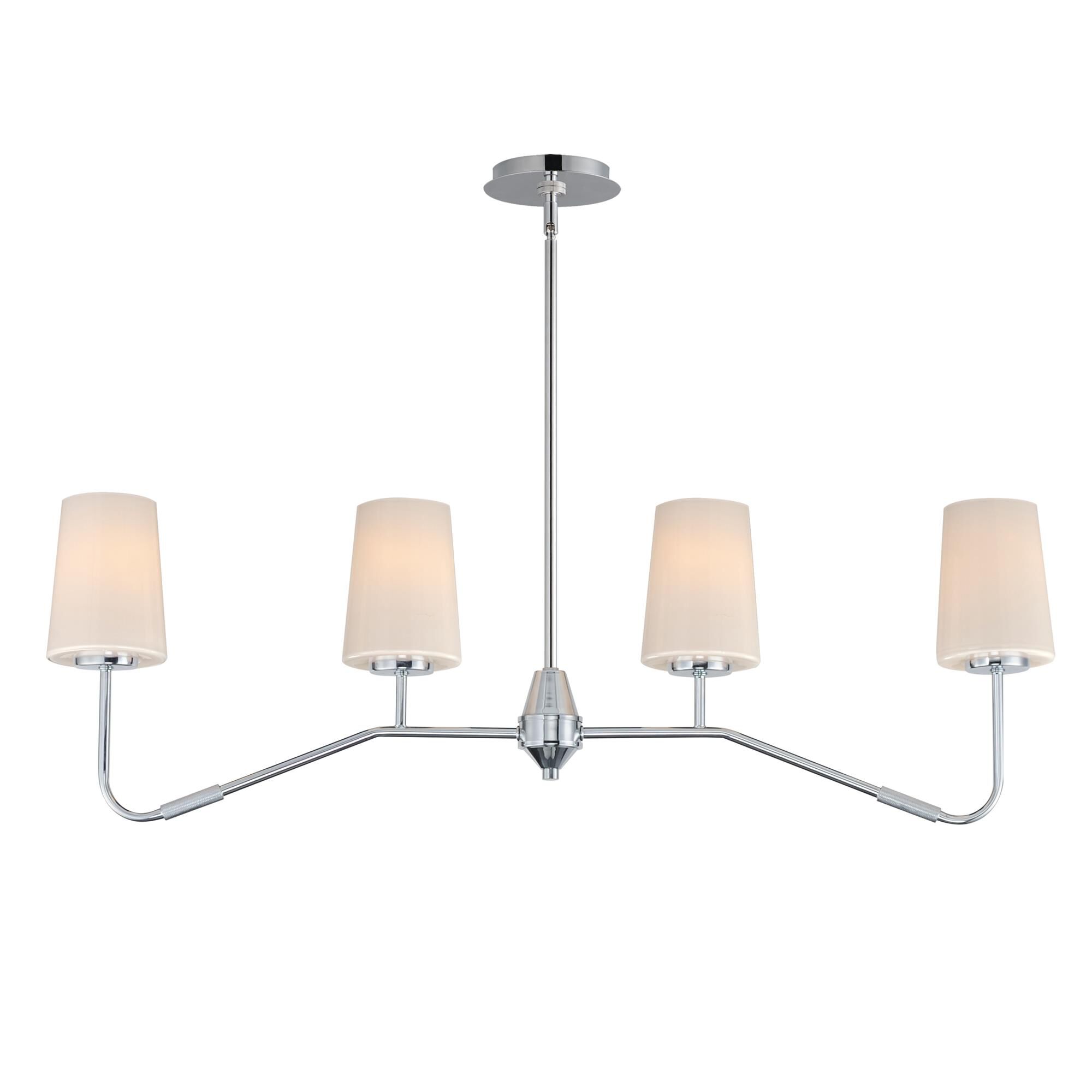 Shown in Polished Chrome finish and White glass