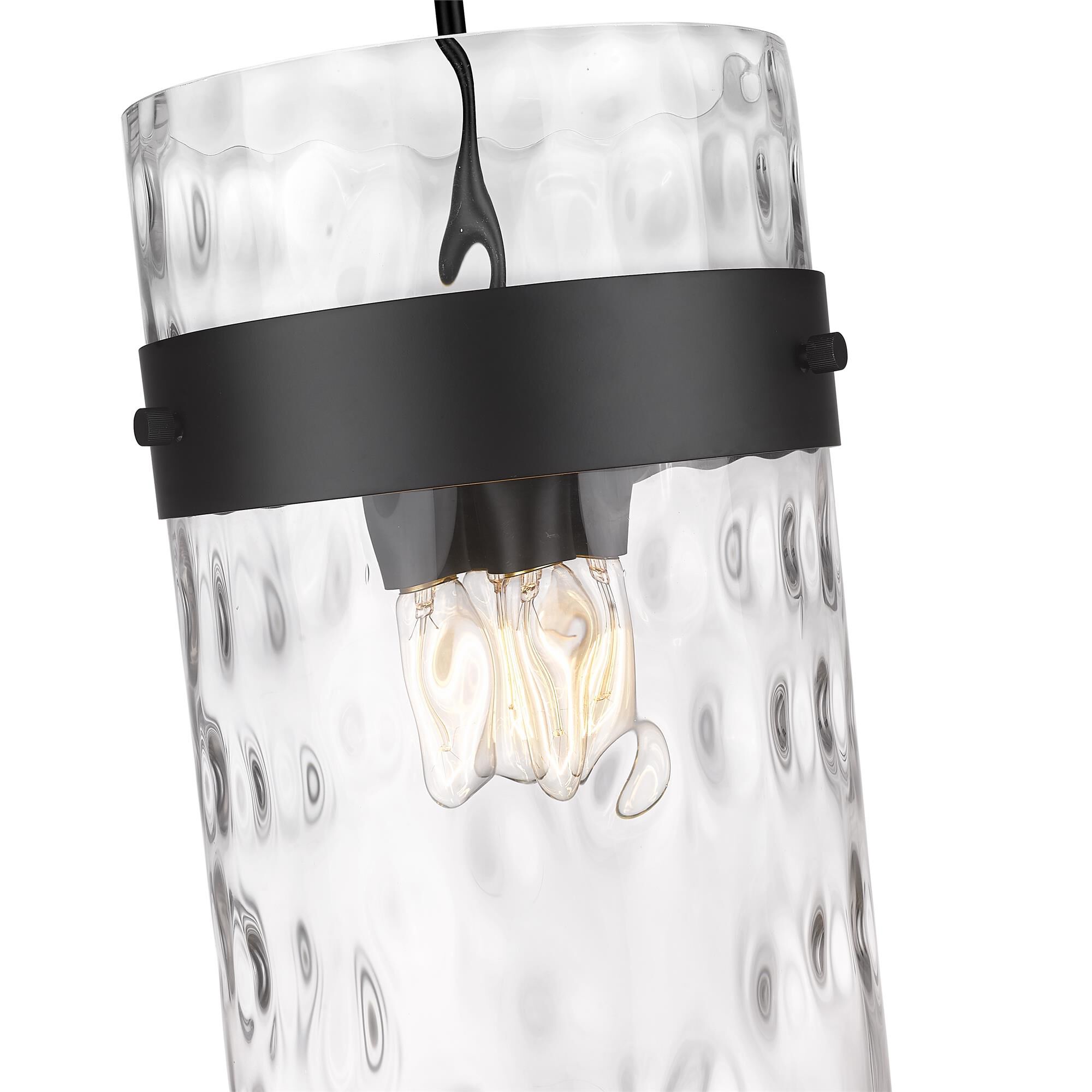 Shown in Matte Black finish and Glass shade