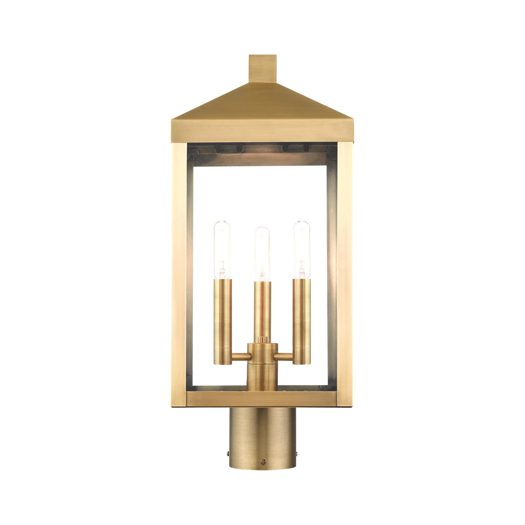 Shown in Antique Brass finish and Clear glass and Clear Glass shade