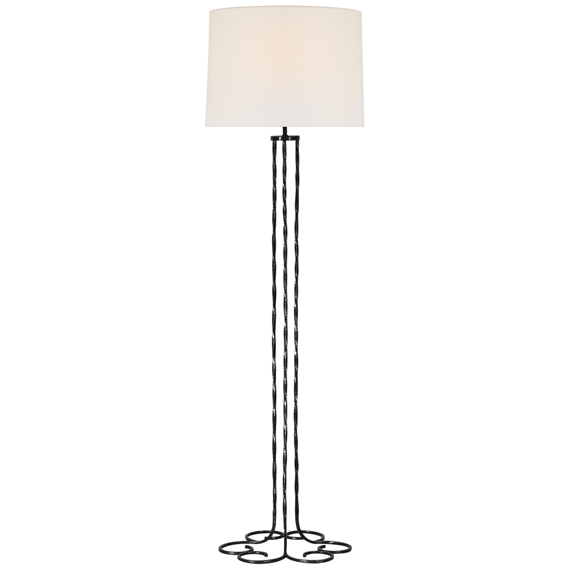 Shown in Aged Iron finish and Linen shade