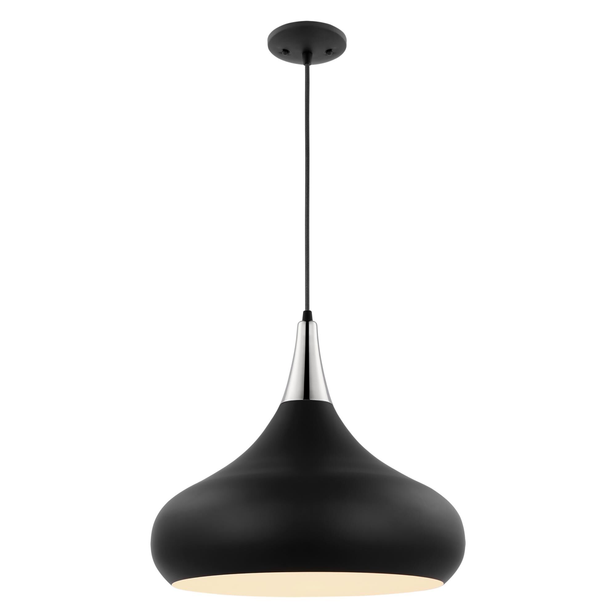 Shown in Matte Black and Polished Nickel finish