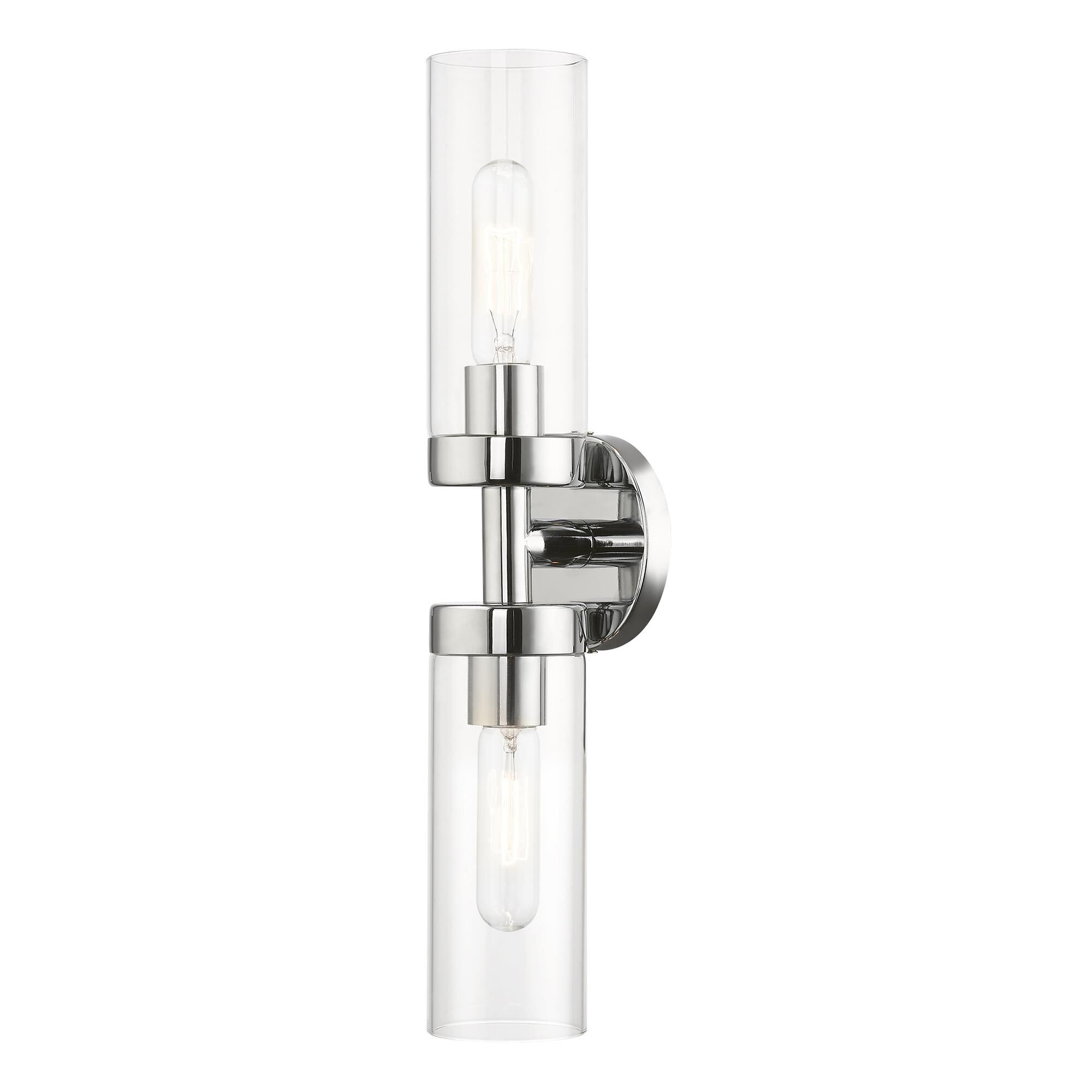 Shown in Polished Chrome finish and Clear glass