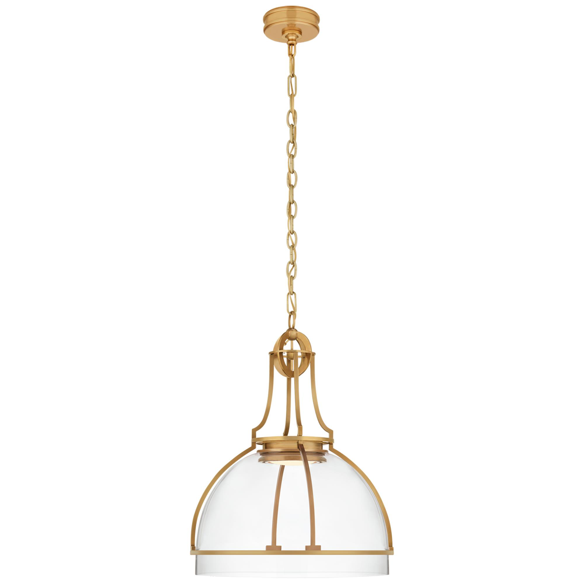 Shown in Antique-Burnished Brass finish and Clear glass and Clear Glass shade