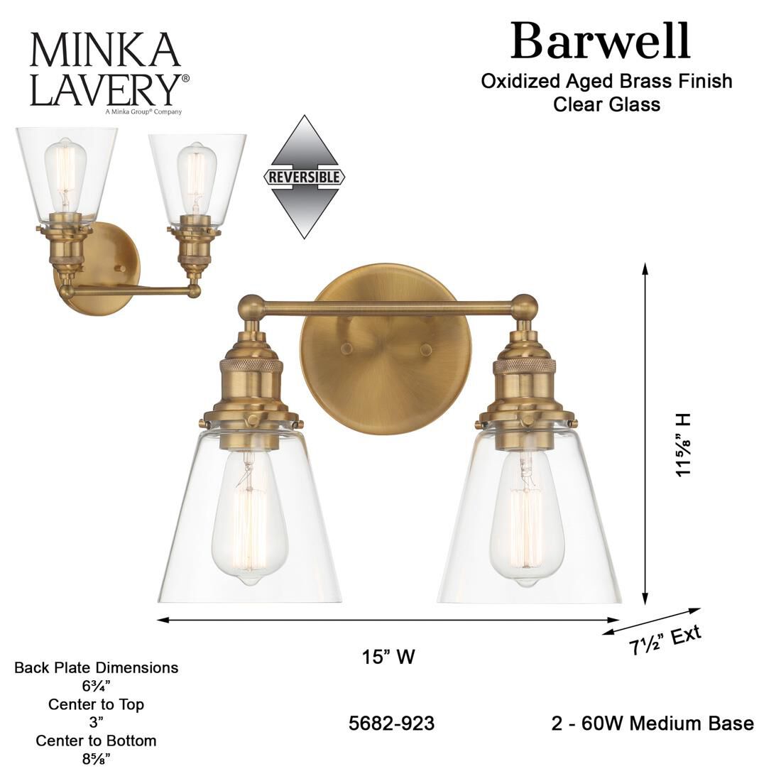 Barwell 15 Inch Bath Vanity Light by Minka Lavery