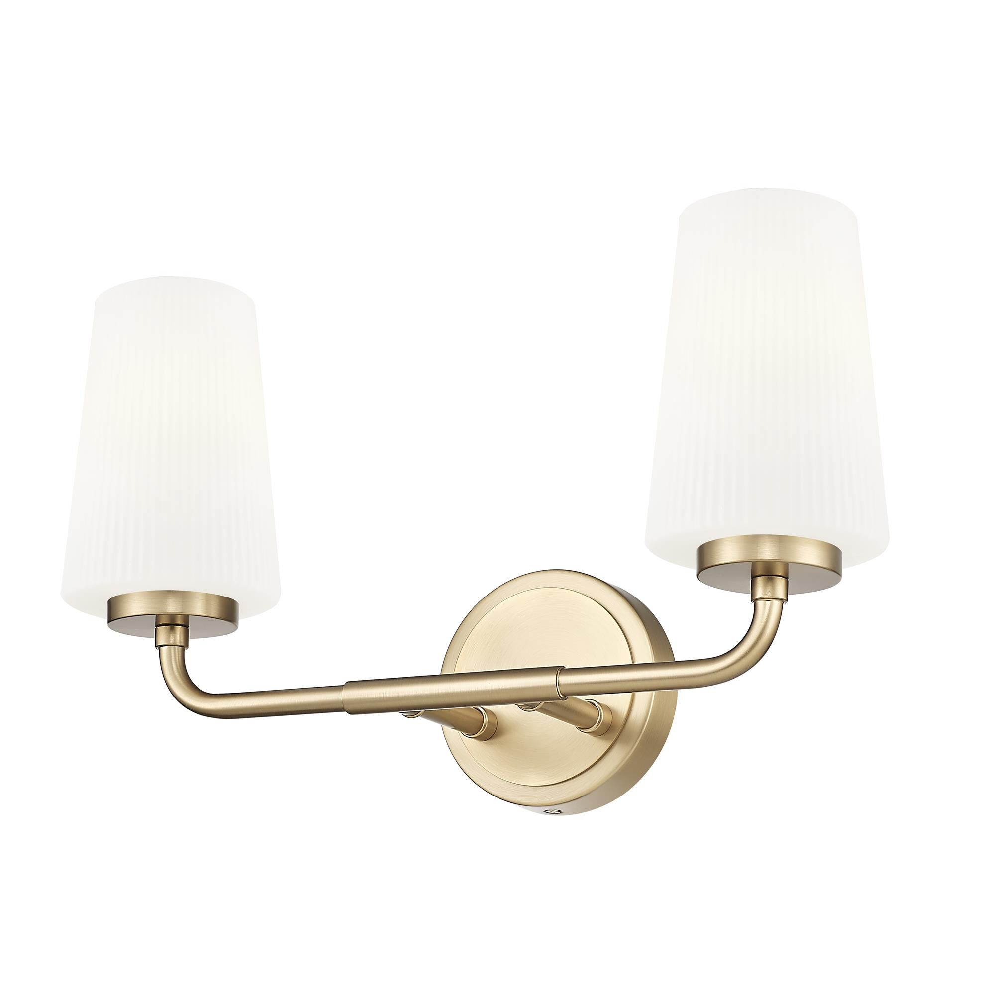 Shown in Modern Gold finish and Matte Opal glass and Matte Opal shade