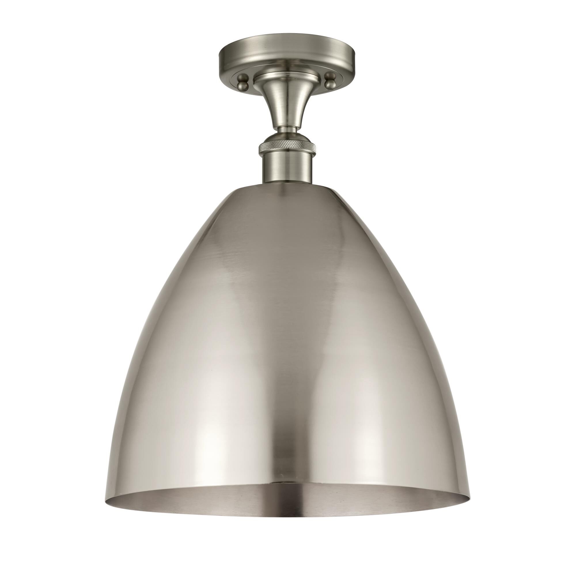 Shown in Brushed Satin Nickel finish and Brushed Satin Nickel Ballston Dome shade