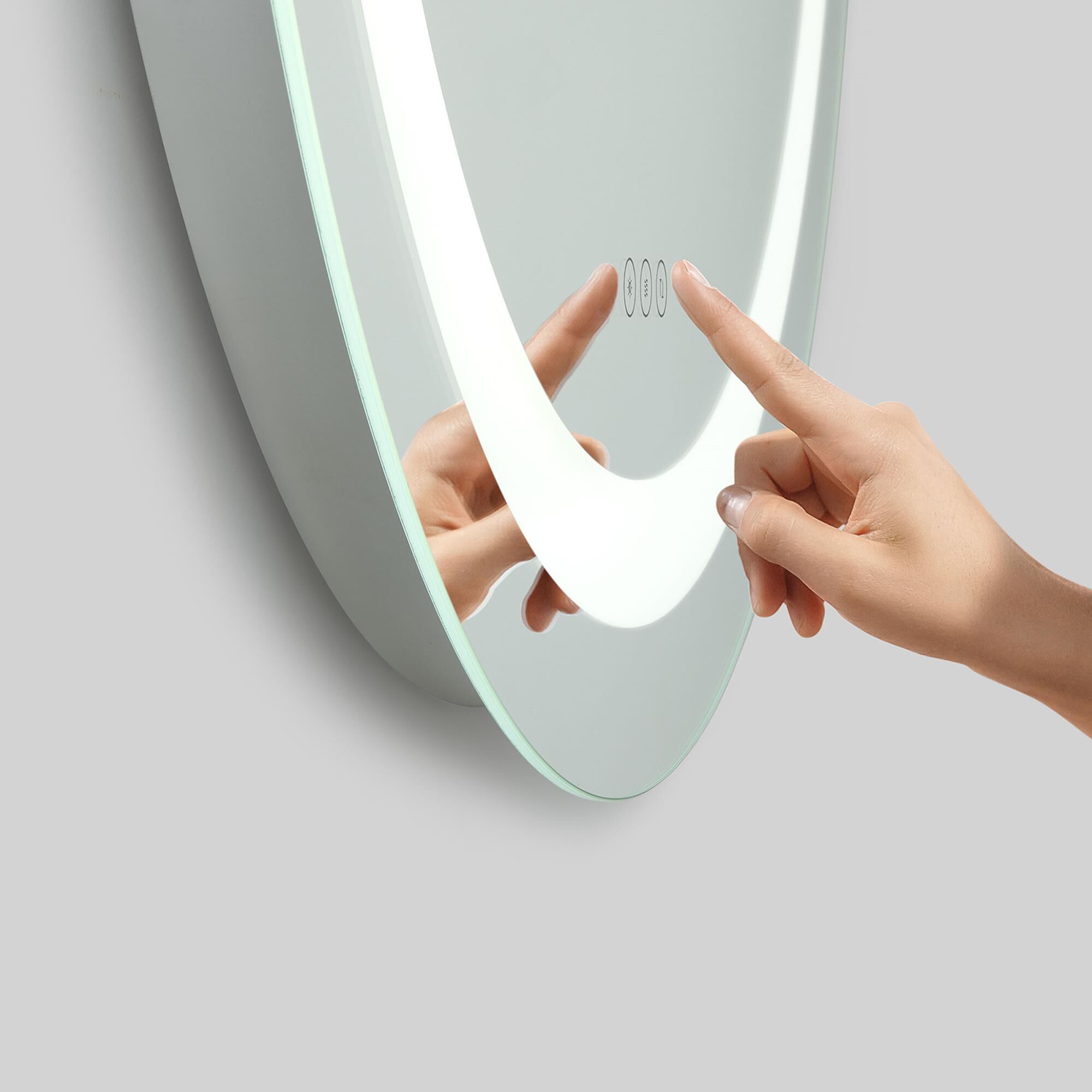 Shown in Might Bright White finish and Mirror Glass shade