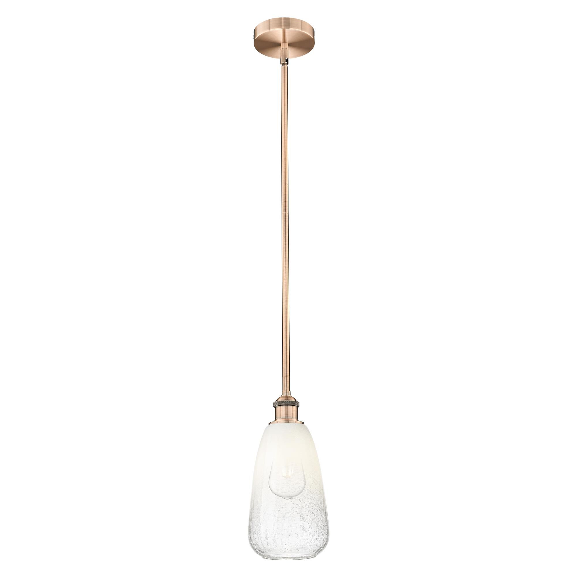Shown in Antique Copper finish and Opal glass