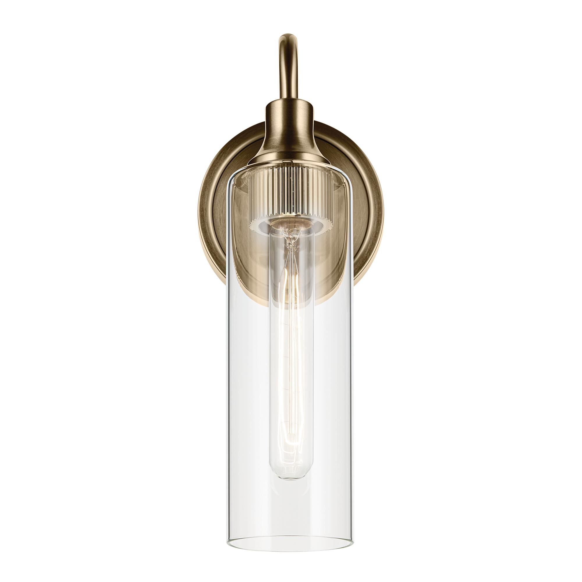 Shown in Champagne Bronze finish and Clear glass