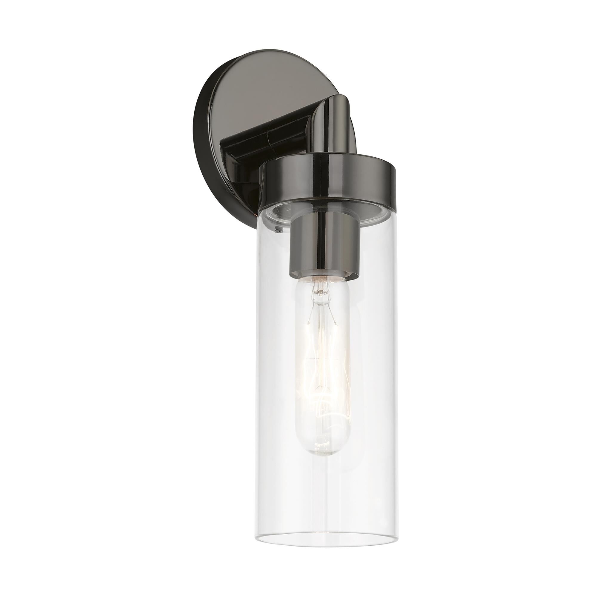 Shown in Black Chrome finish and Clear glass