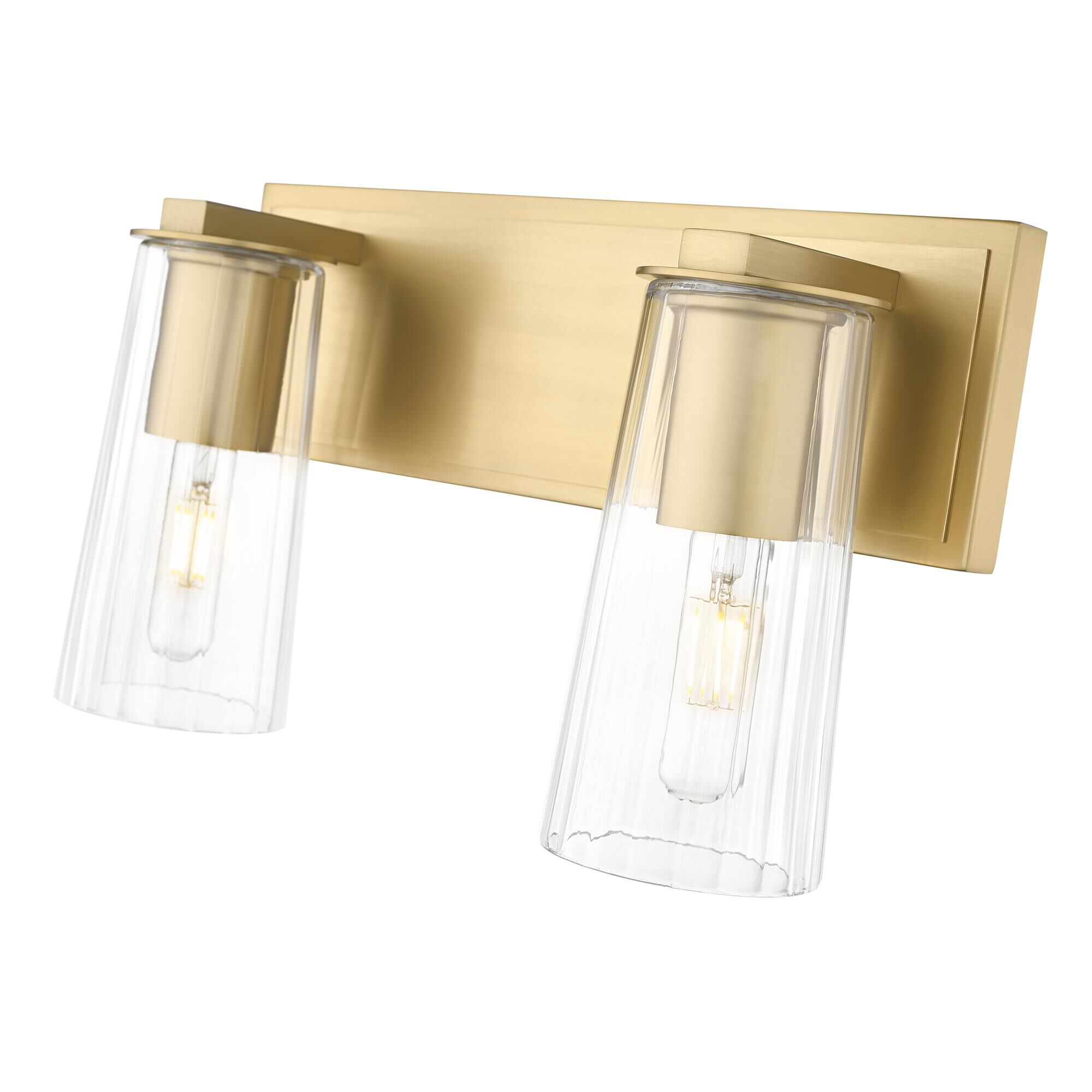 Shown in Modern Gold finish and Clear glass and Clear shade