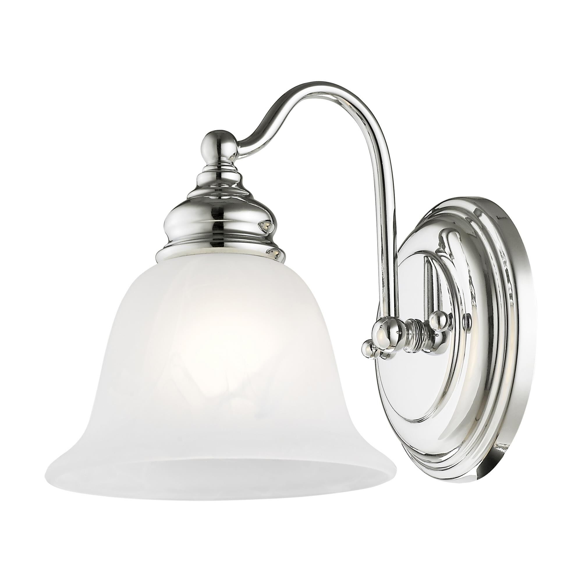 Shown in Chrome finish and White Alabaster glass