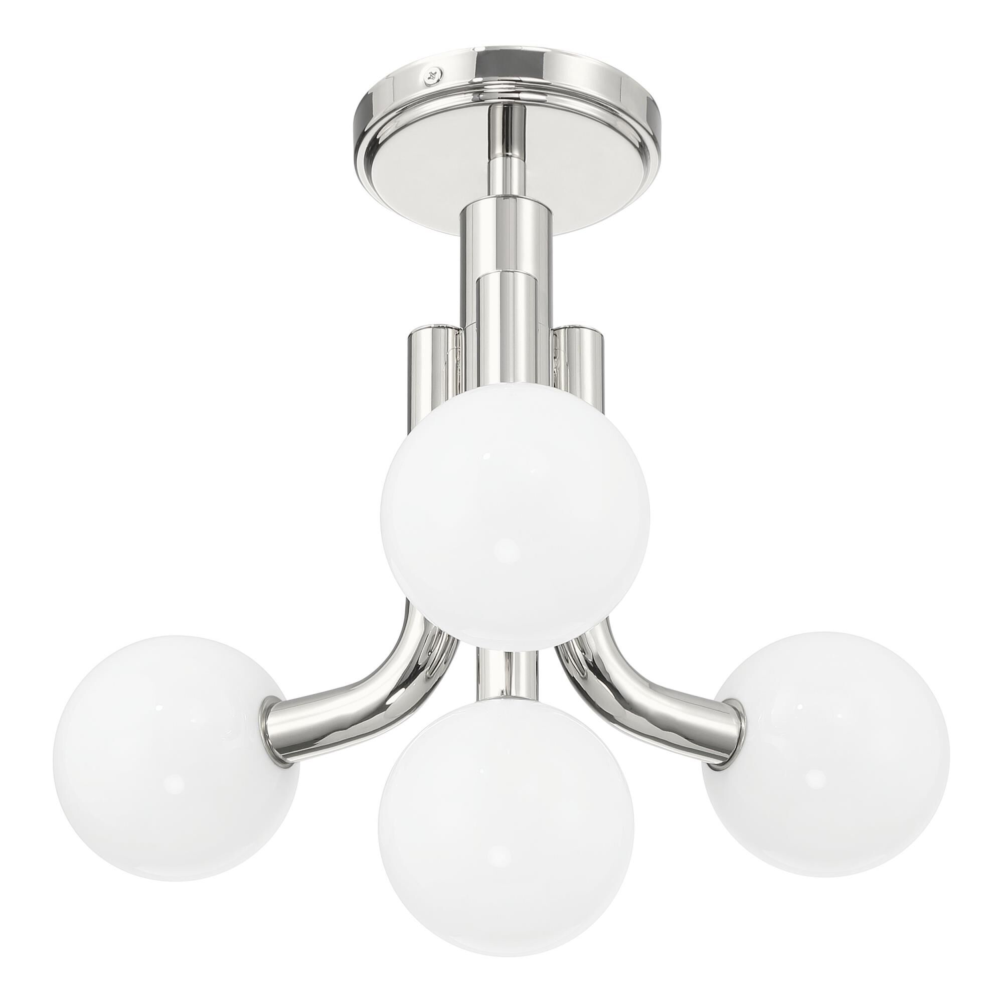 Shown in Polished Nickel finish and Opal glass