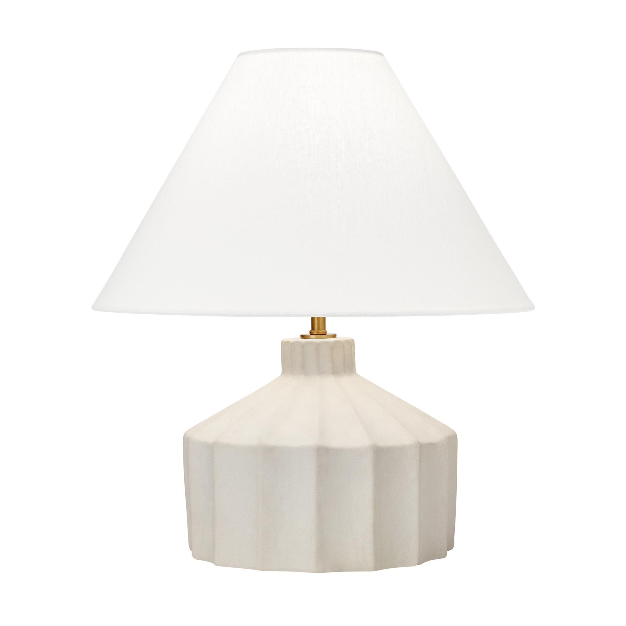 Shown in Matte Concrete finish and White Linen Fabric shade
