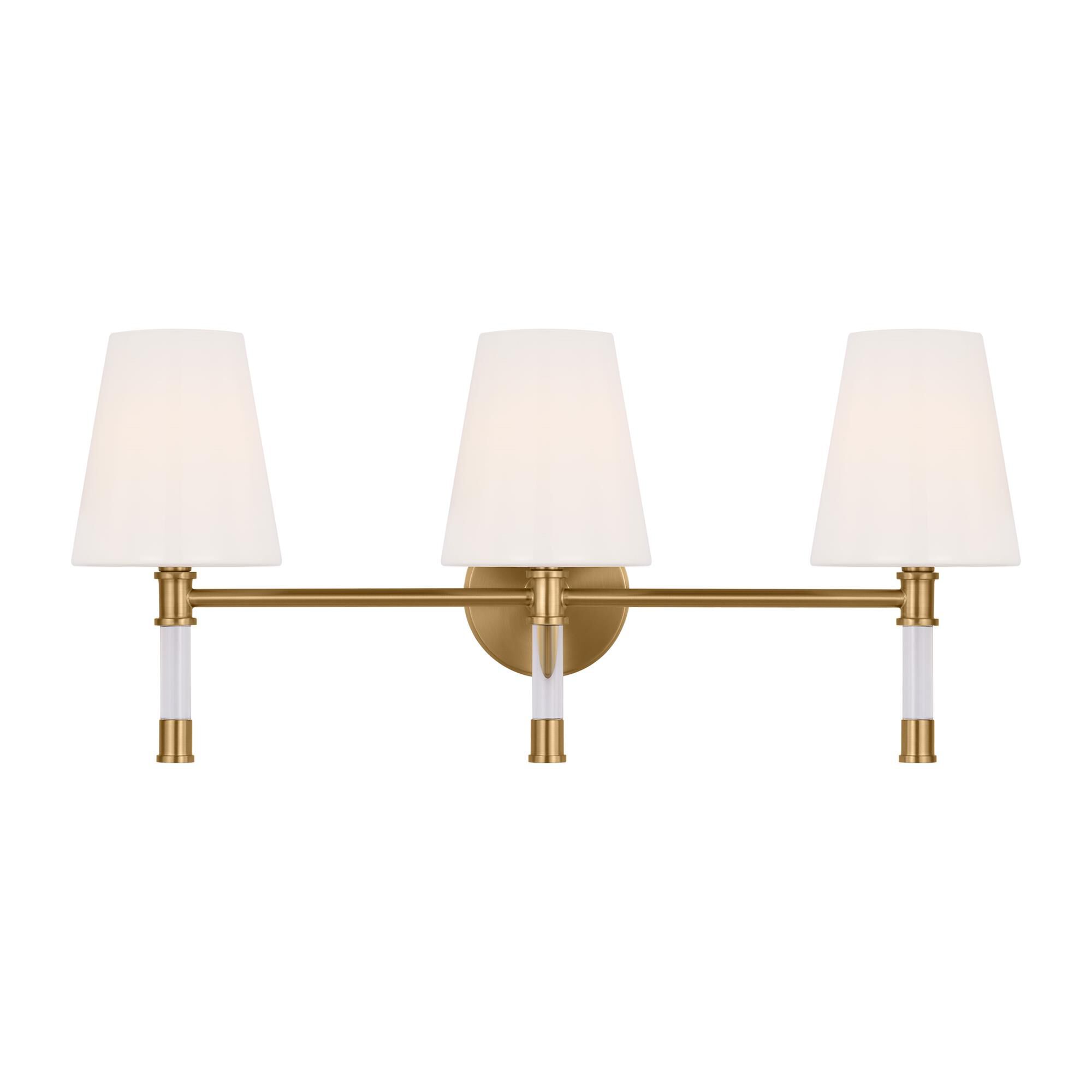 Shown in Burnished Brass finish and Milk Glass s shade