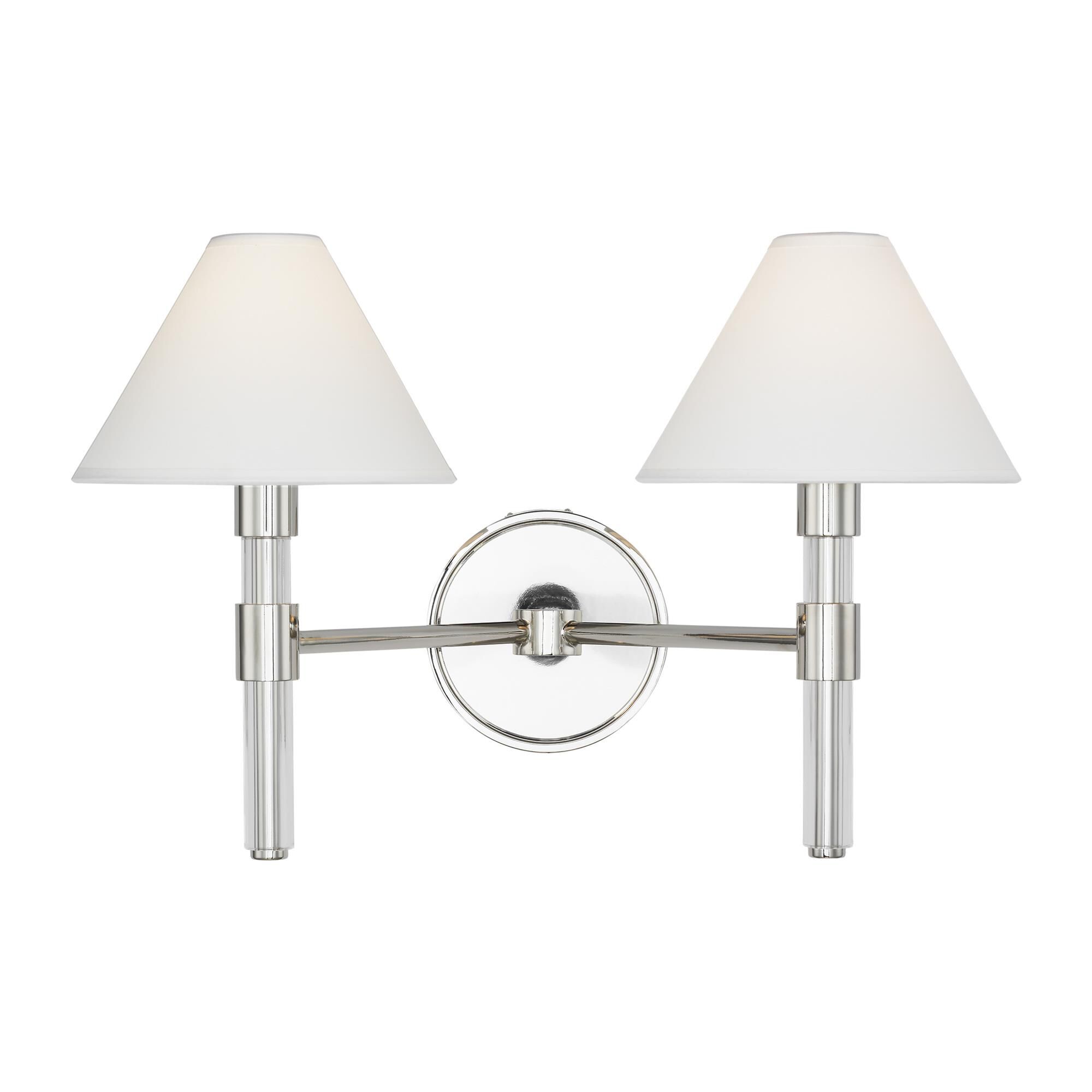 Shown in Polished Nickel finish and White Paper shade