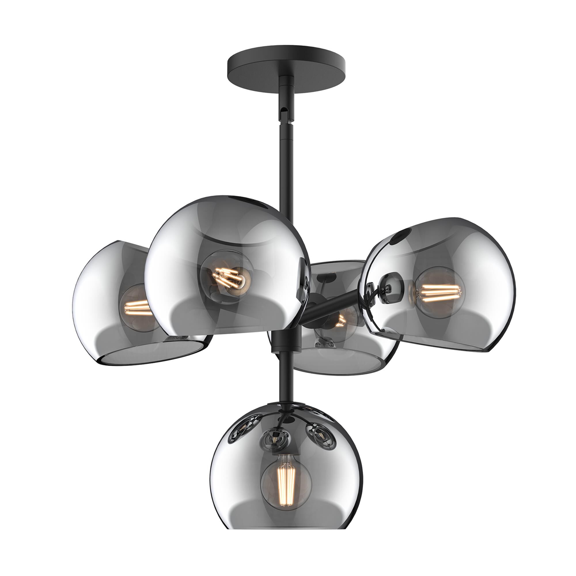 Shown in Matte Black finish and Smoked Solid glass