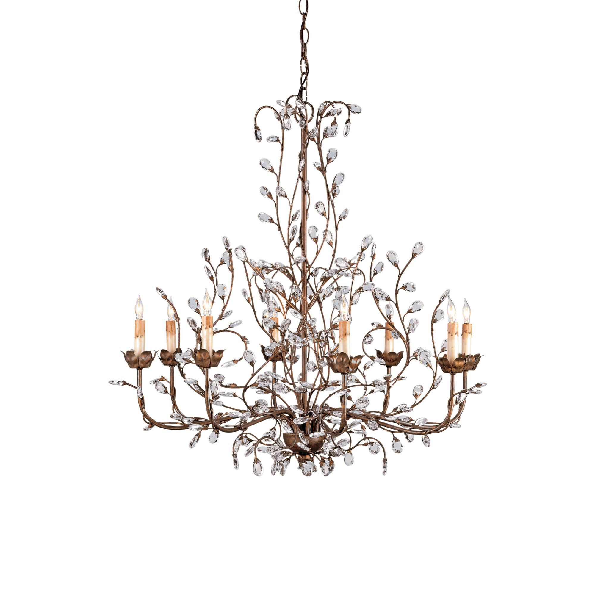 Crystal Bud 33 Inch 8 Light Chandelier by Currey and Company