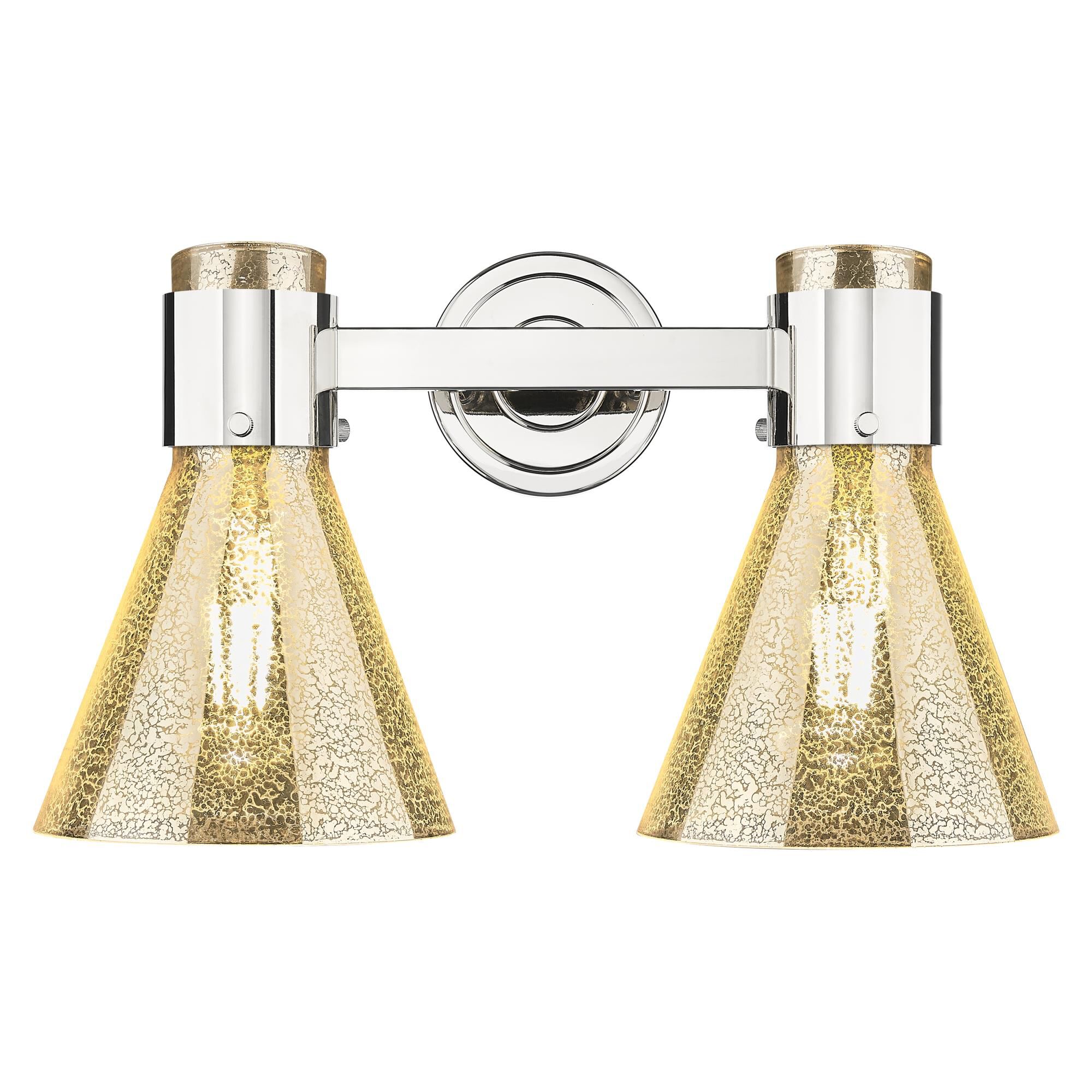 Shown in Polished Nickel finish and Mercury glass