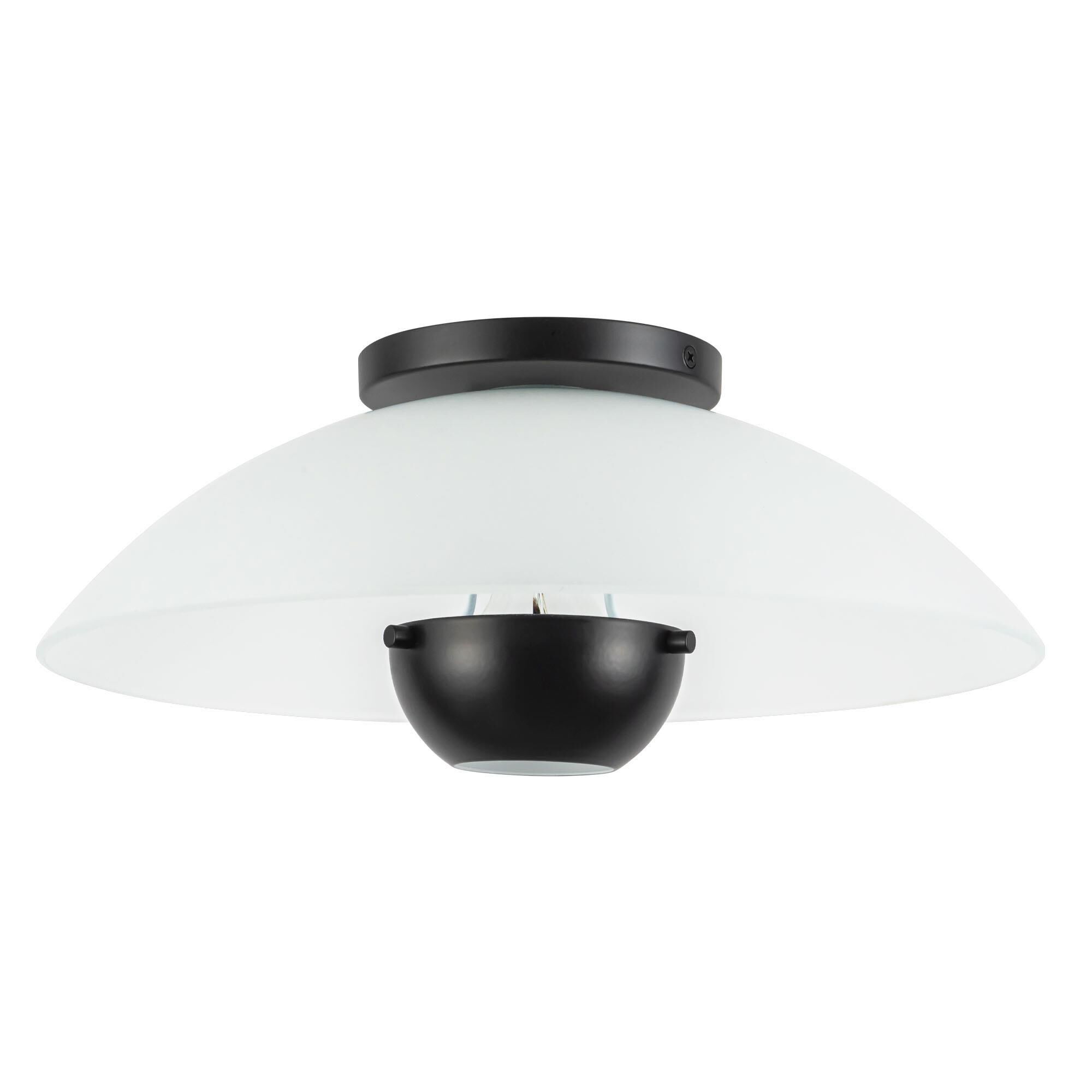 Shown in Black finish and Matte Opal Glass shade