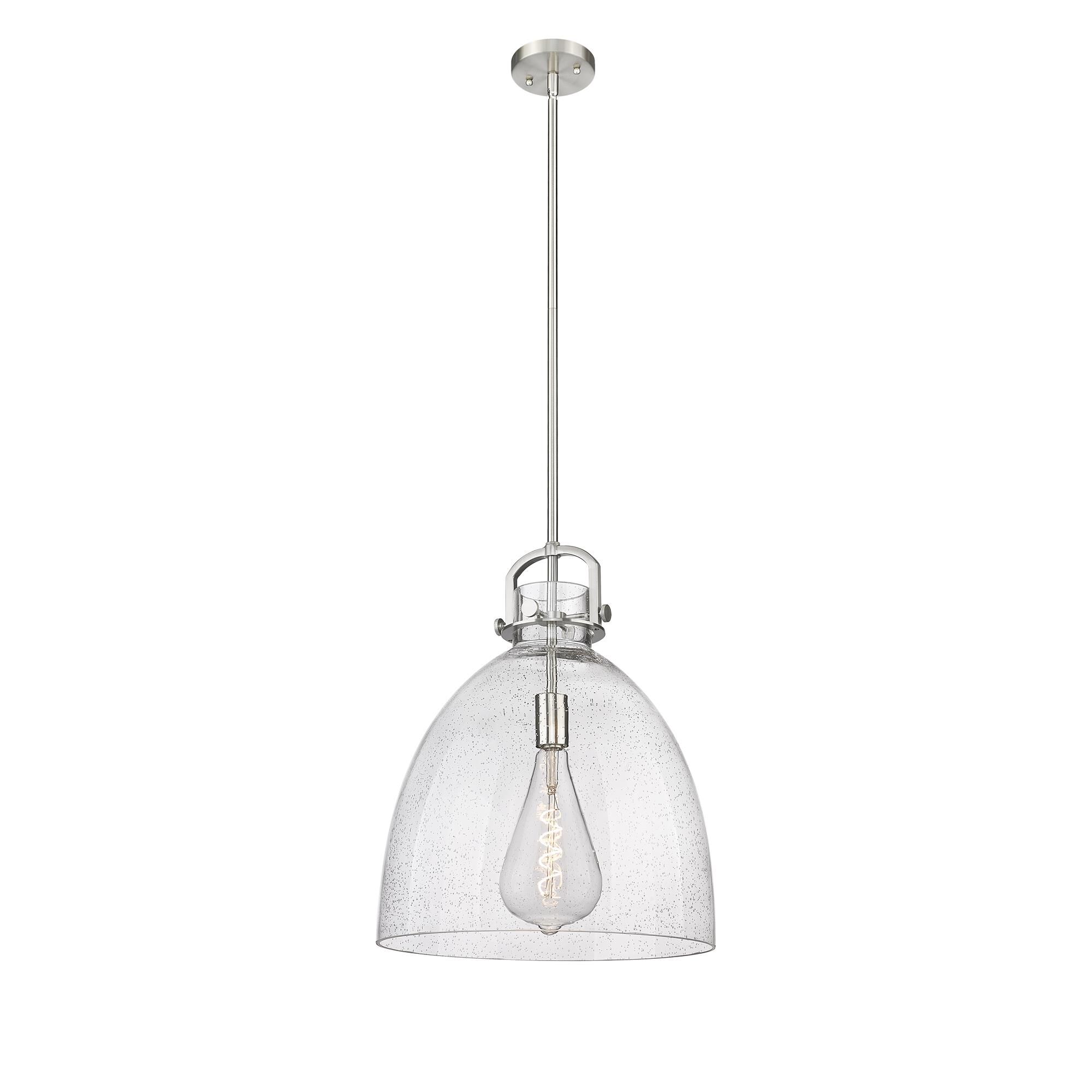 Shown in Satin Nickel finish and Seedy glass